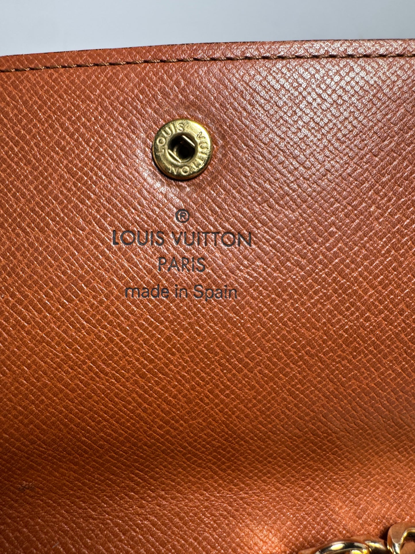 Louis Vuitton Pochette Trifold Wallet On Chain in Monogram/Passport Holder Made in Spain in July 1996