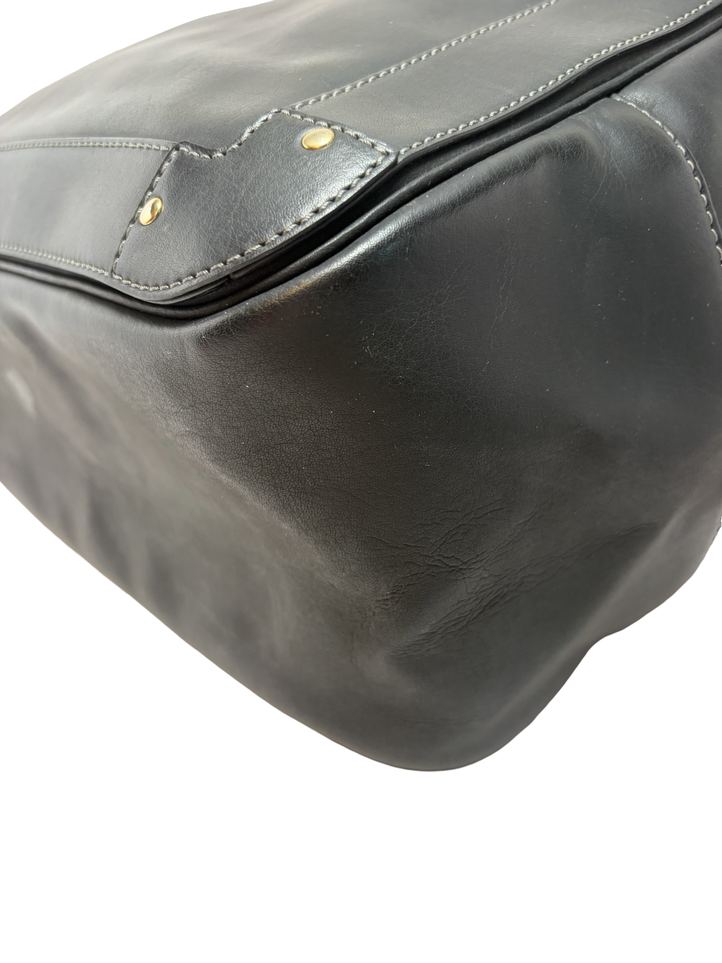 Chloé Eden Black Leather Shoulder Bag w/Large Brown Tag