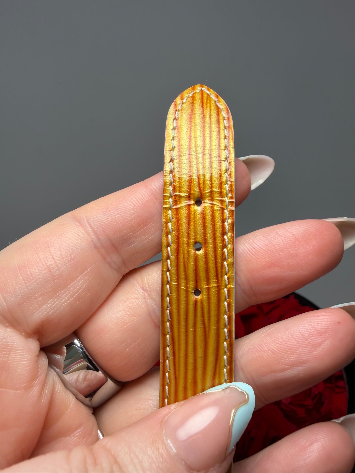 Louis Vuitton Good Luck Bracelet Burnt Brown & Gold Epi Leather with Silver Hardware comes w/dust bag