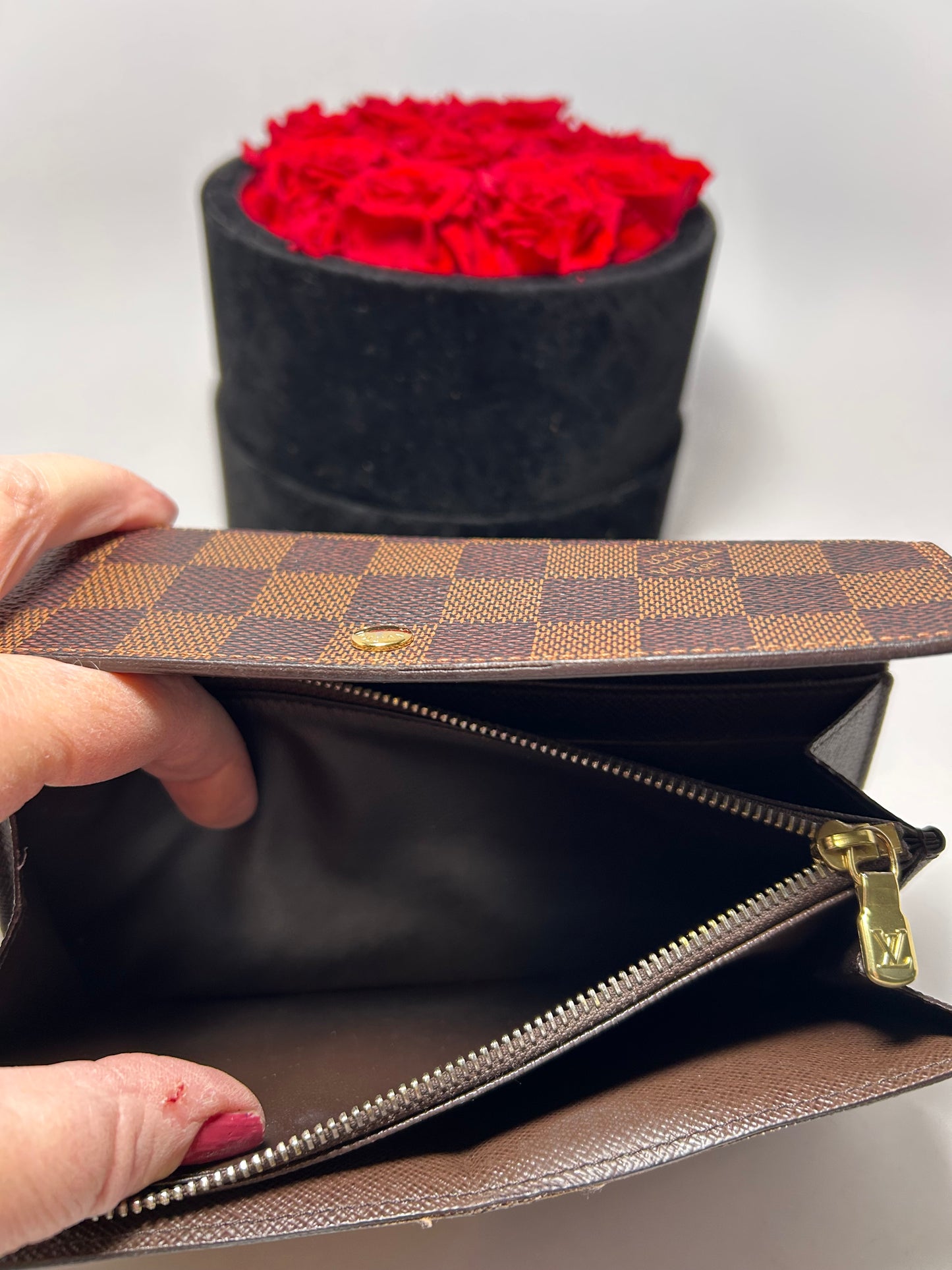 Louis Vuitton Damier Ebene Sarah Wallet