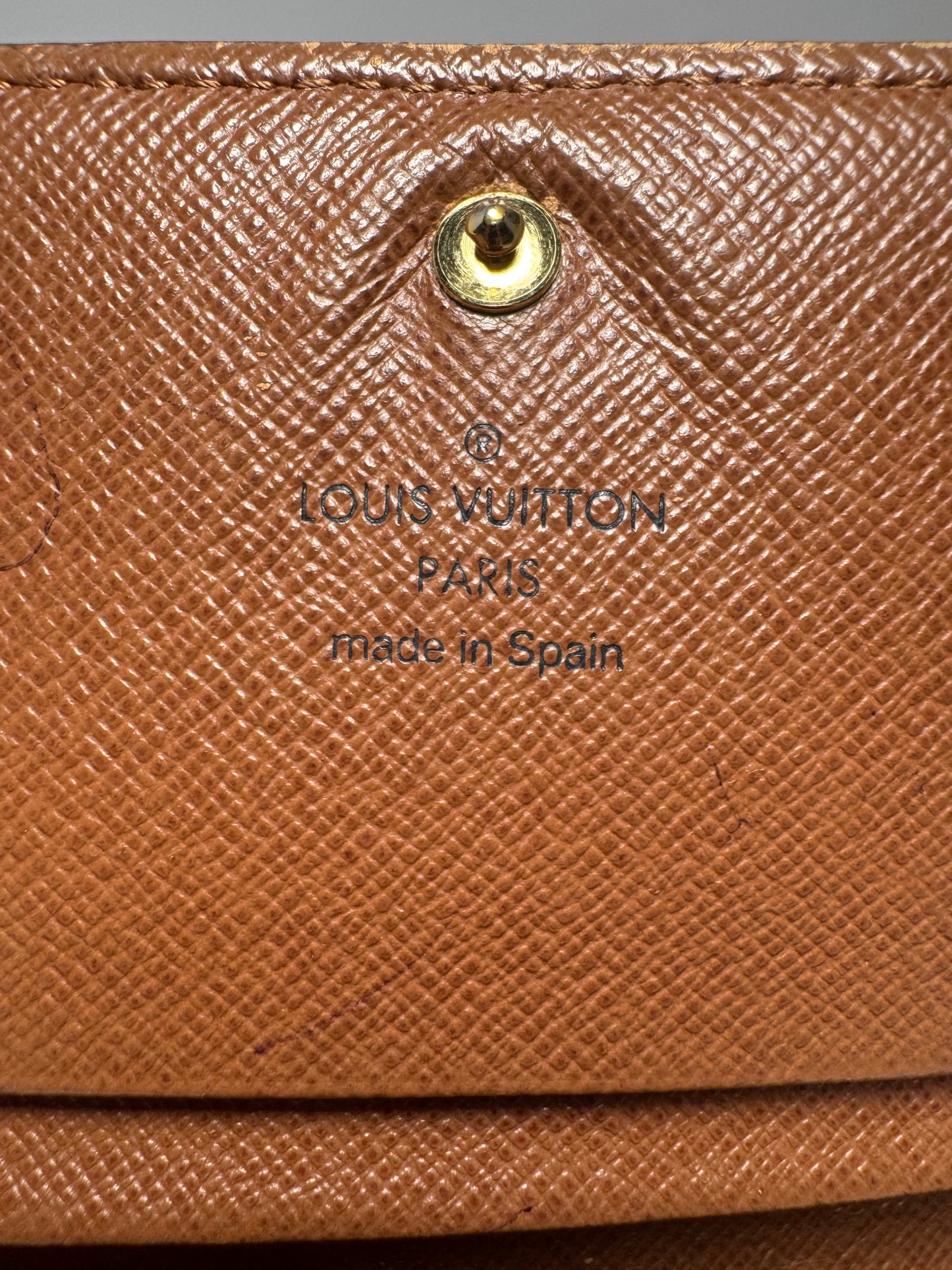 Louis Vuitton Porte Monnaie Tresor Monogram Leather Wallet, Zip coin pocket