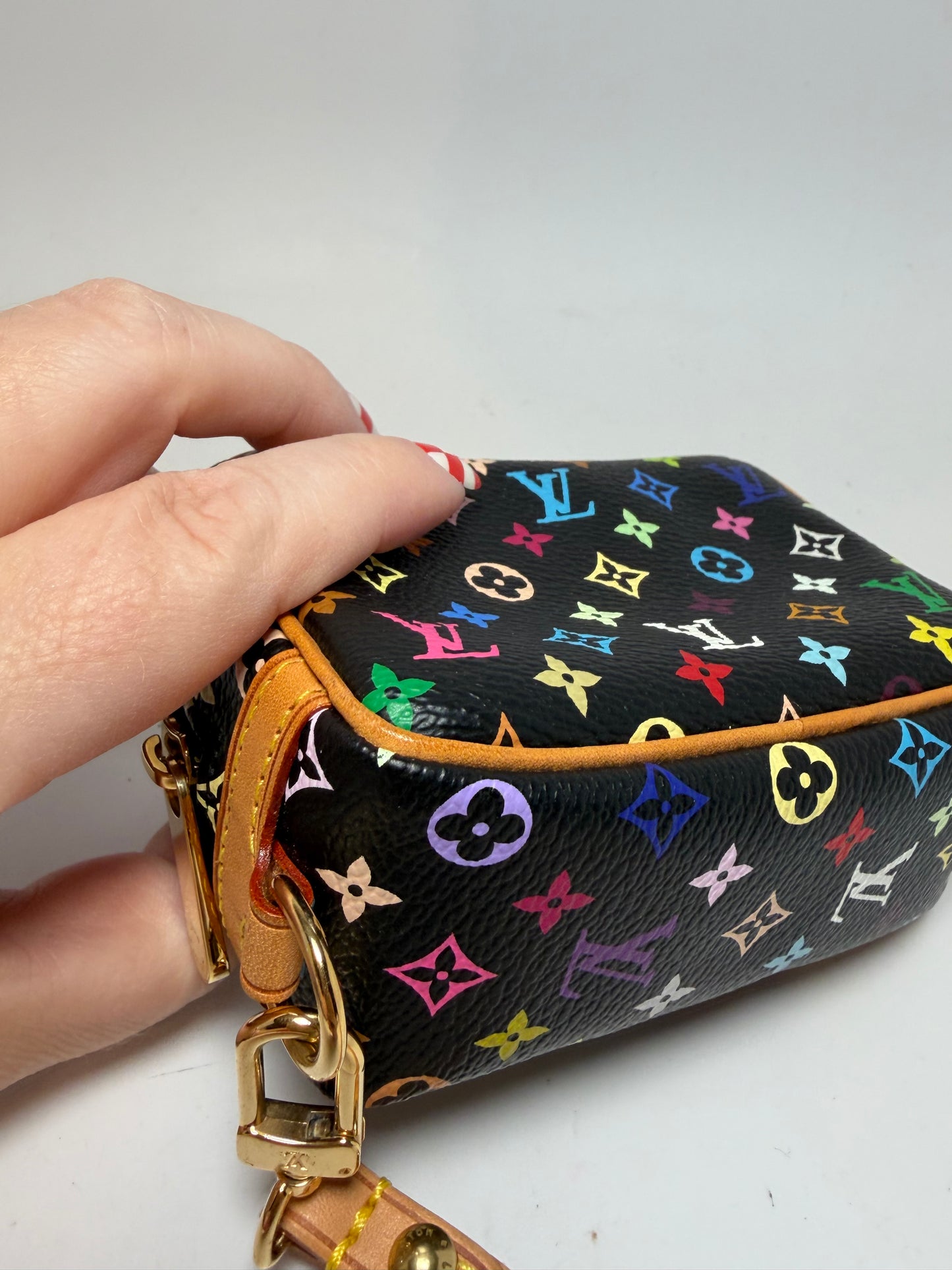 Louis Vuitton Trousse Wappity Pouch/Wristlet Murakami Black Multicolor Monogram