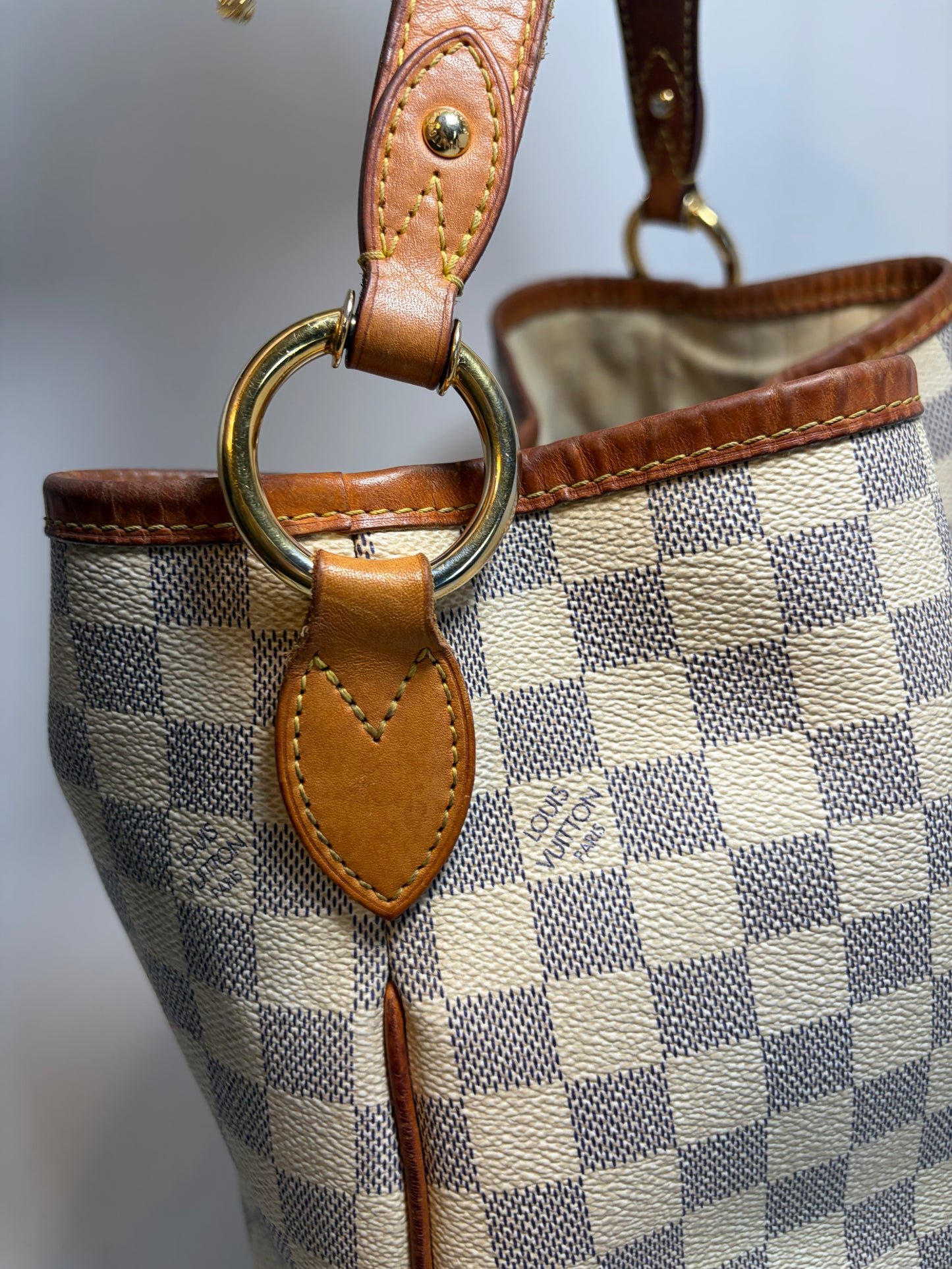 Louis Vuitton Delightful PM Damier Azur Shoulder Bag w/COA