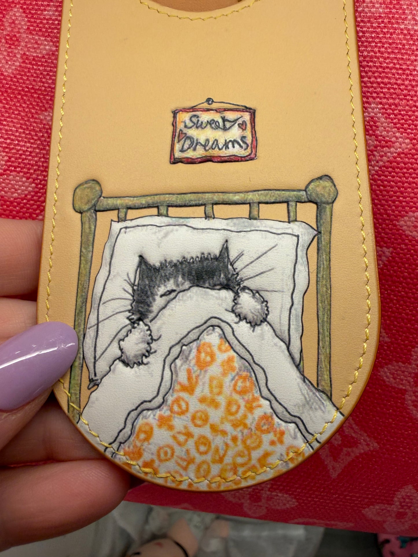 Louis Vuttiom Grace Coddington Collab Sleeping Cat “Do not disturb/enter” Bag Charm comes w/box