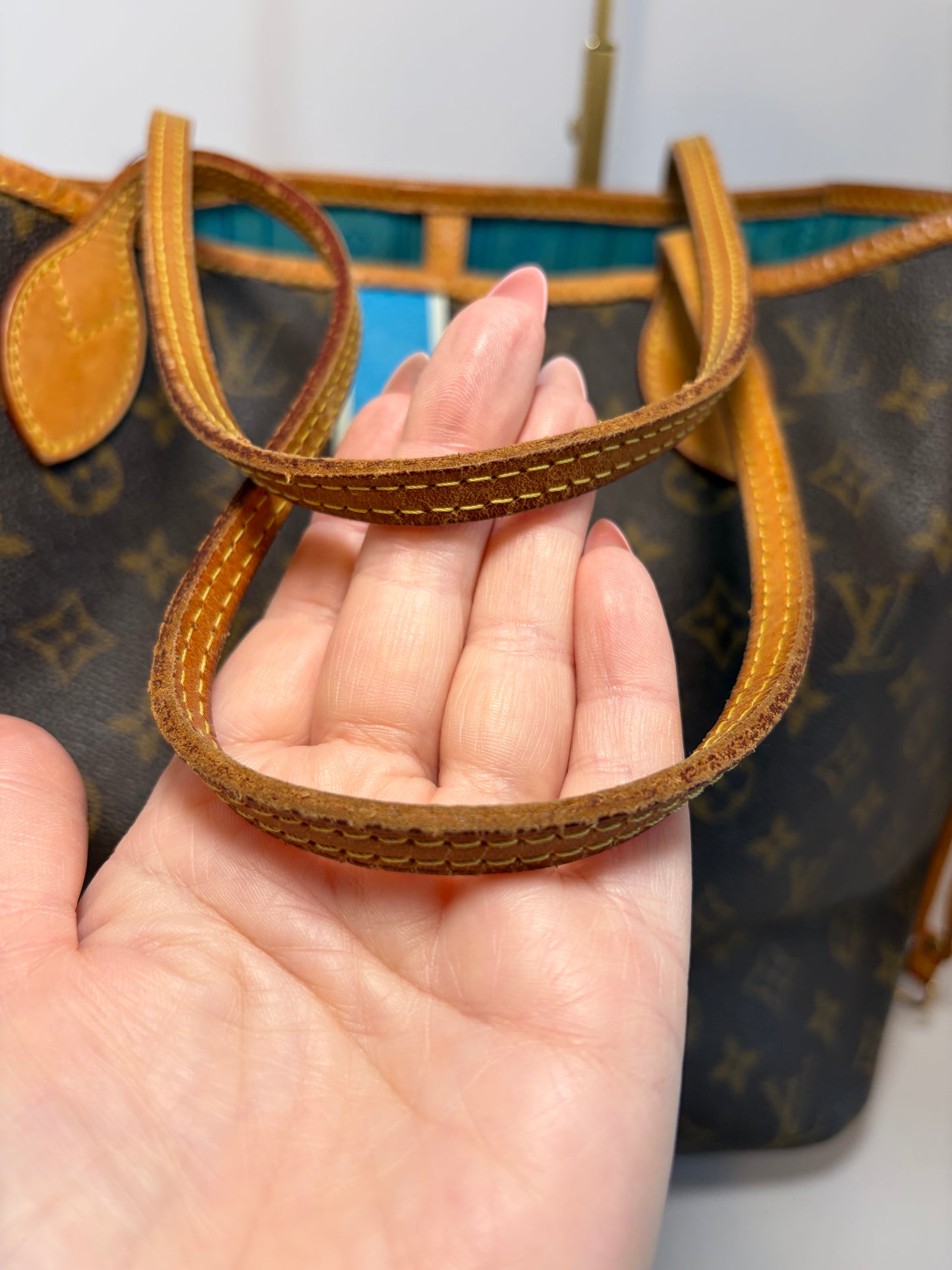 Louis Vuitton Neverfull MM Tote– My Heritage Monogram Custom Stripe & Initials Comes with Legit App COA