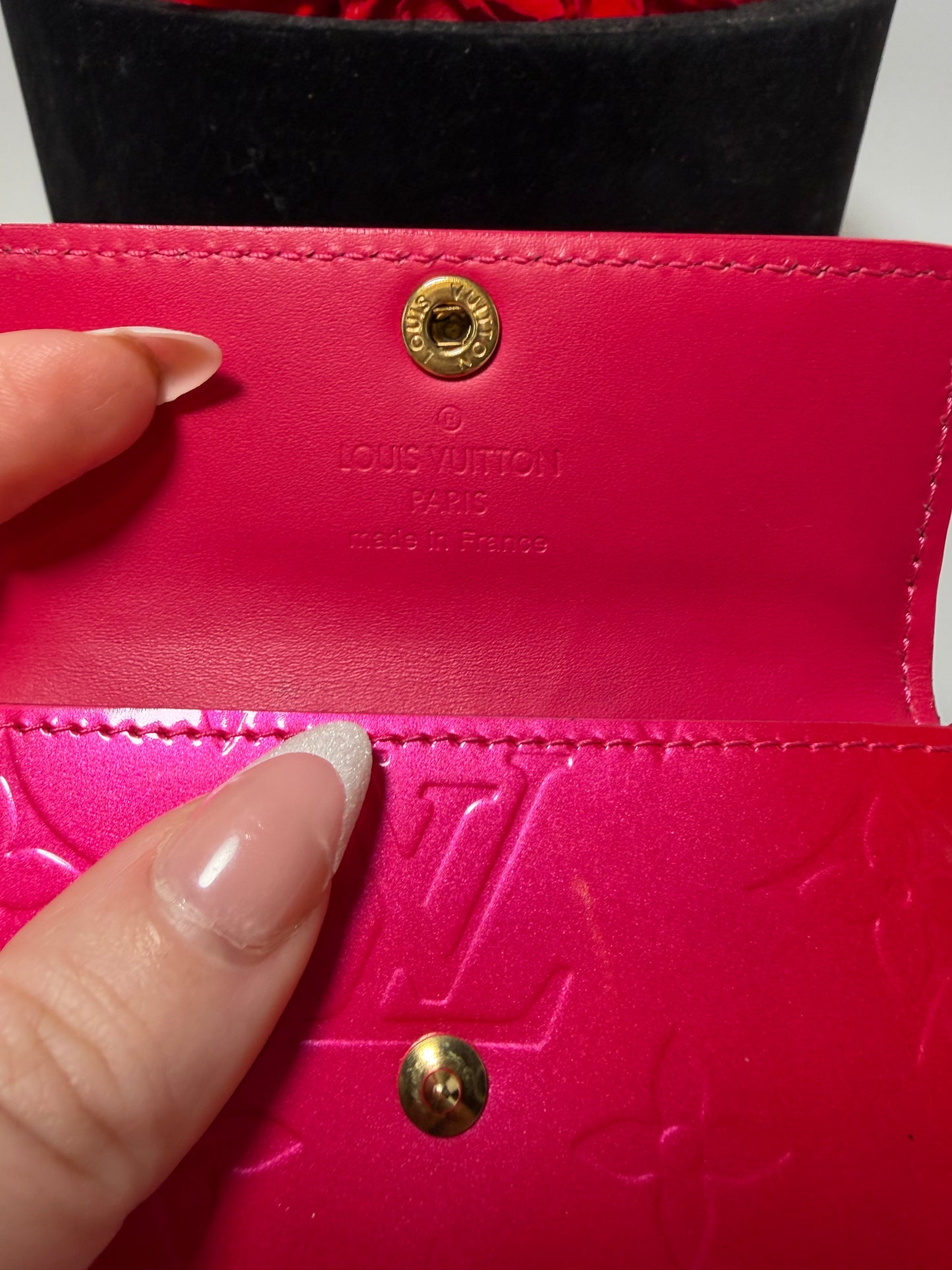 Louis Vuitton Pink Vernis Leather Wallet