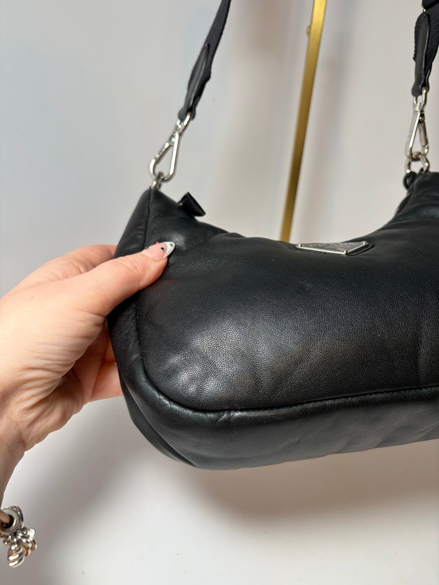 Prada Re-Edition 2005 Soft Padded Black Nappa (Lambskin) Leather Crossbody/Shoulder Bag