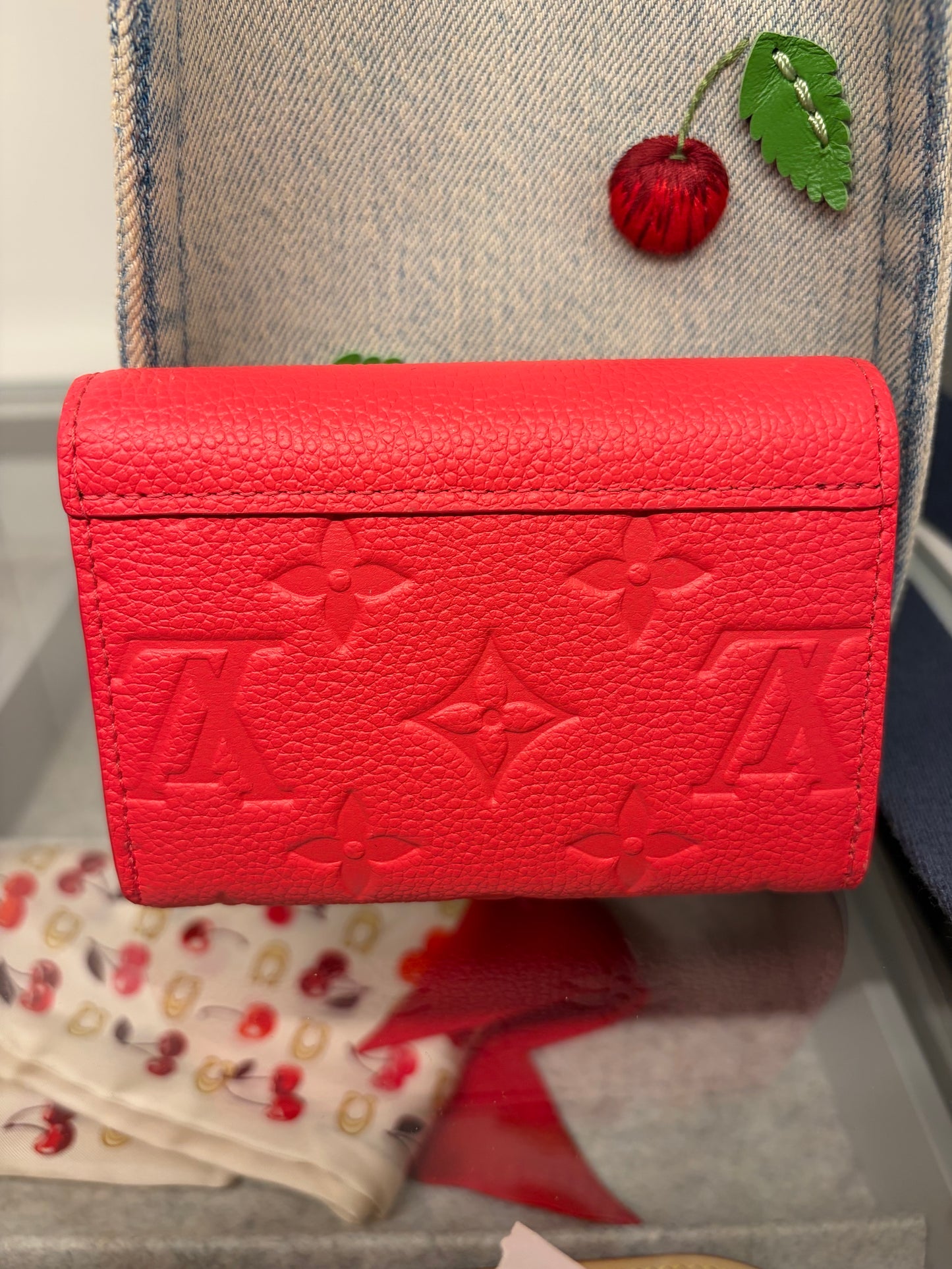 Louis Vuitton Empriente Leather Rosalie Coin Purse Strawberry Pink