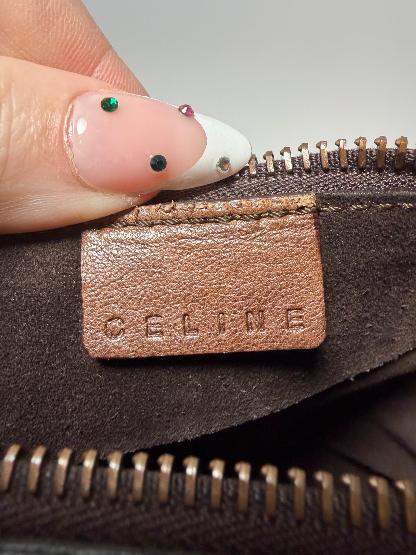 Vintage Celine Leather Shoulder Bag w/COA