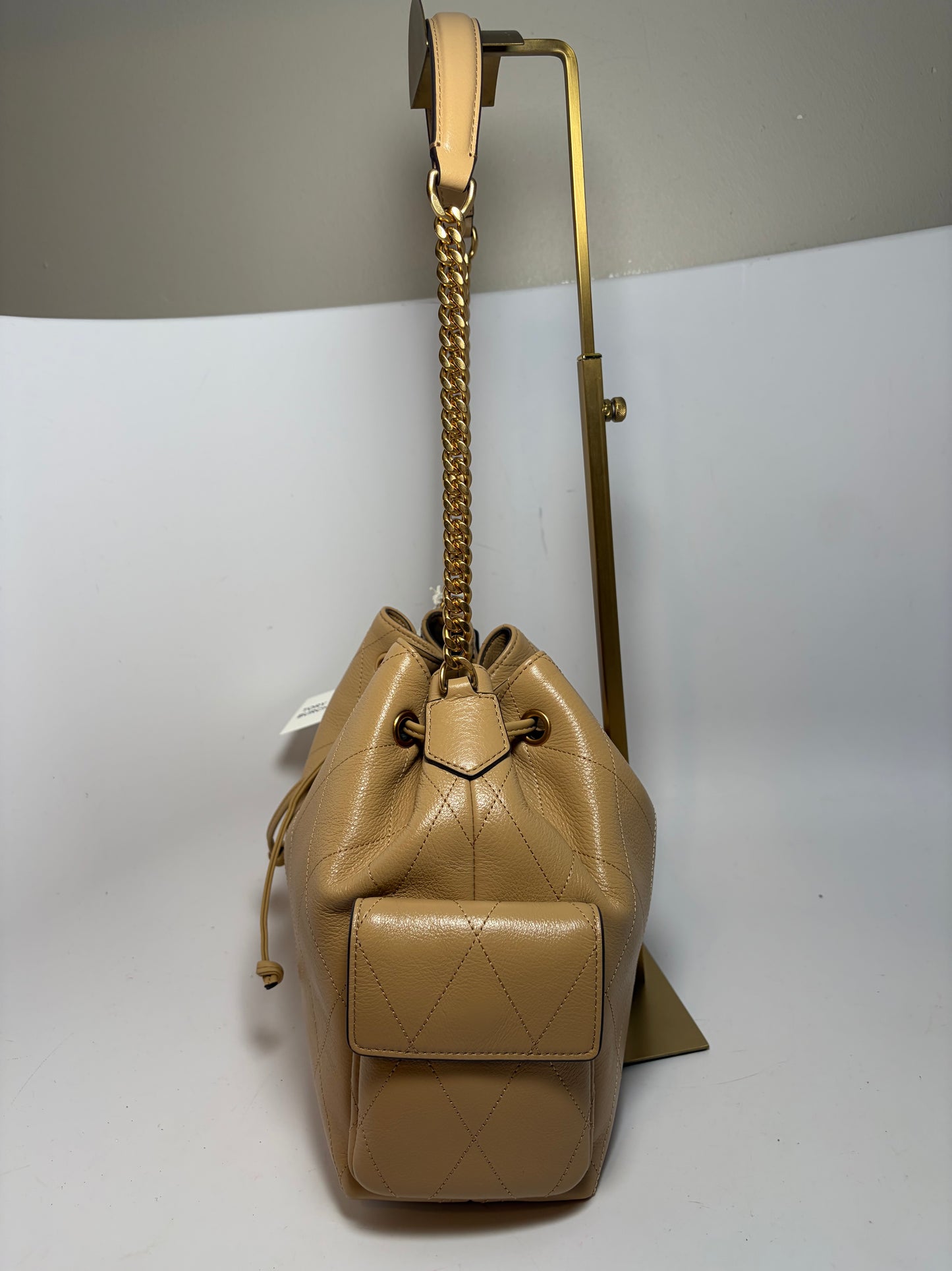 Tory Burch Small Charlie Drawstring Bag/Crossbody in Pecan NWT