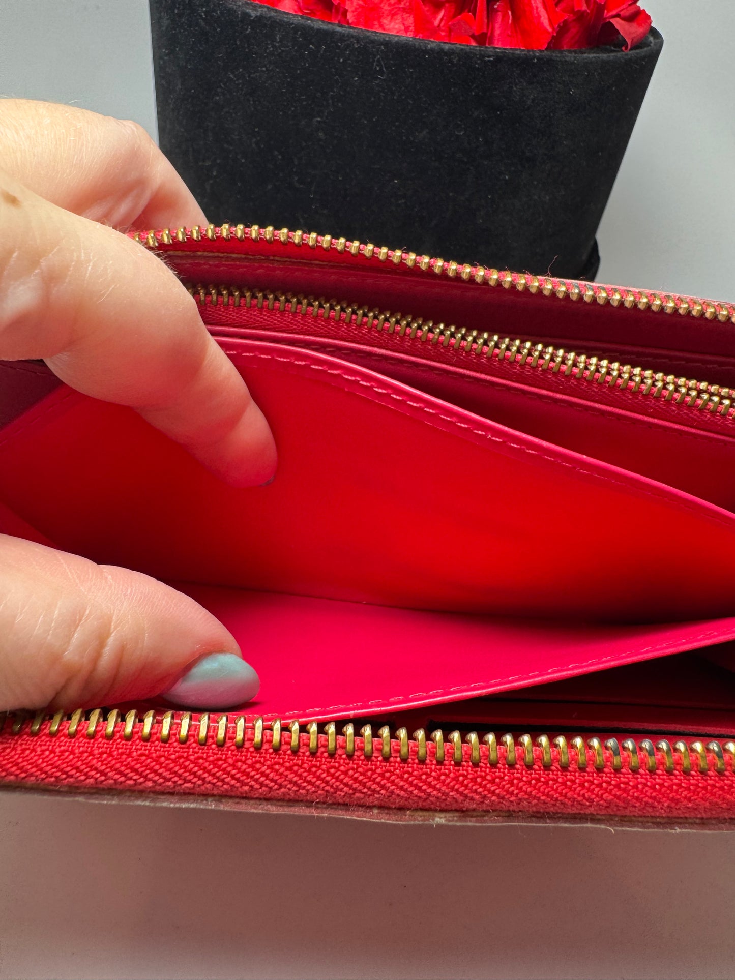 Louis Vuitton Watermelon Vernis Leather Zippy Wallet Monogram