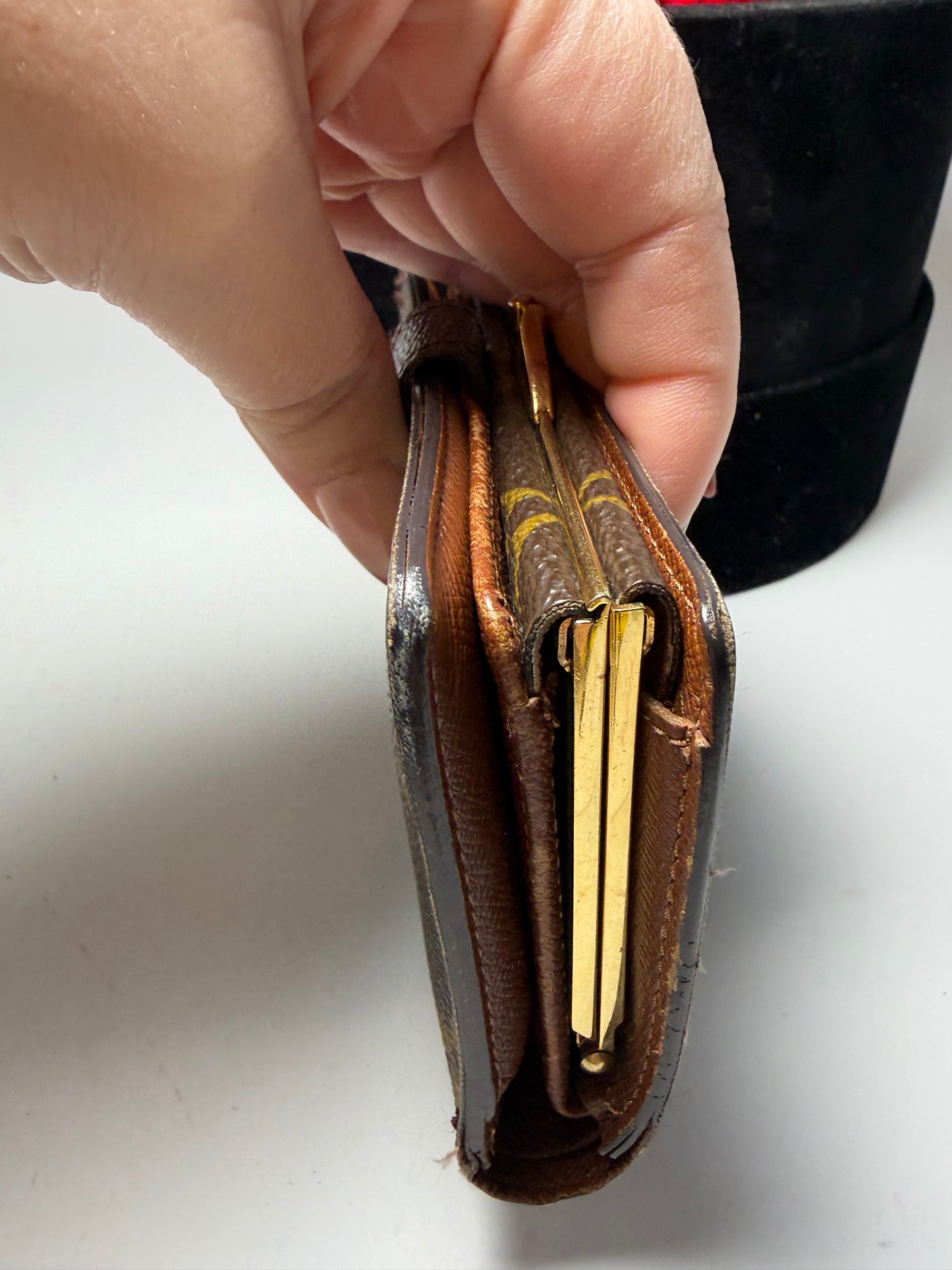 Louis Vuitton French Purse Monogram Kiss Lock Wallet- Fair Condition