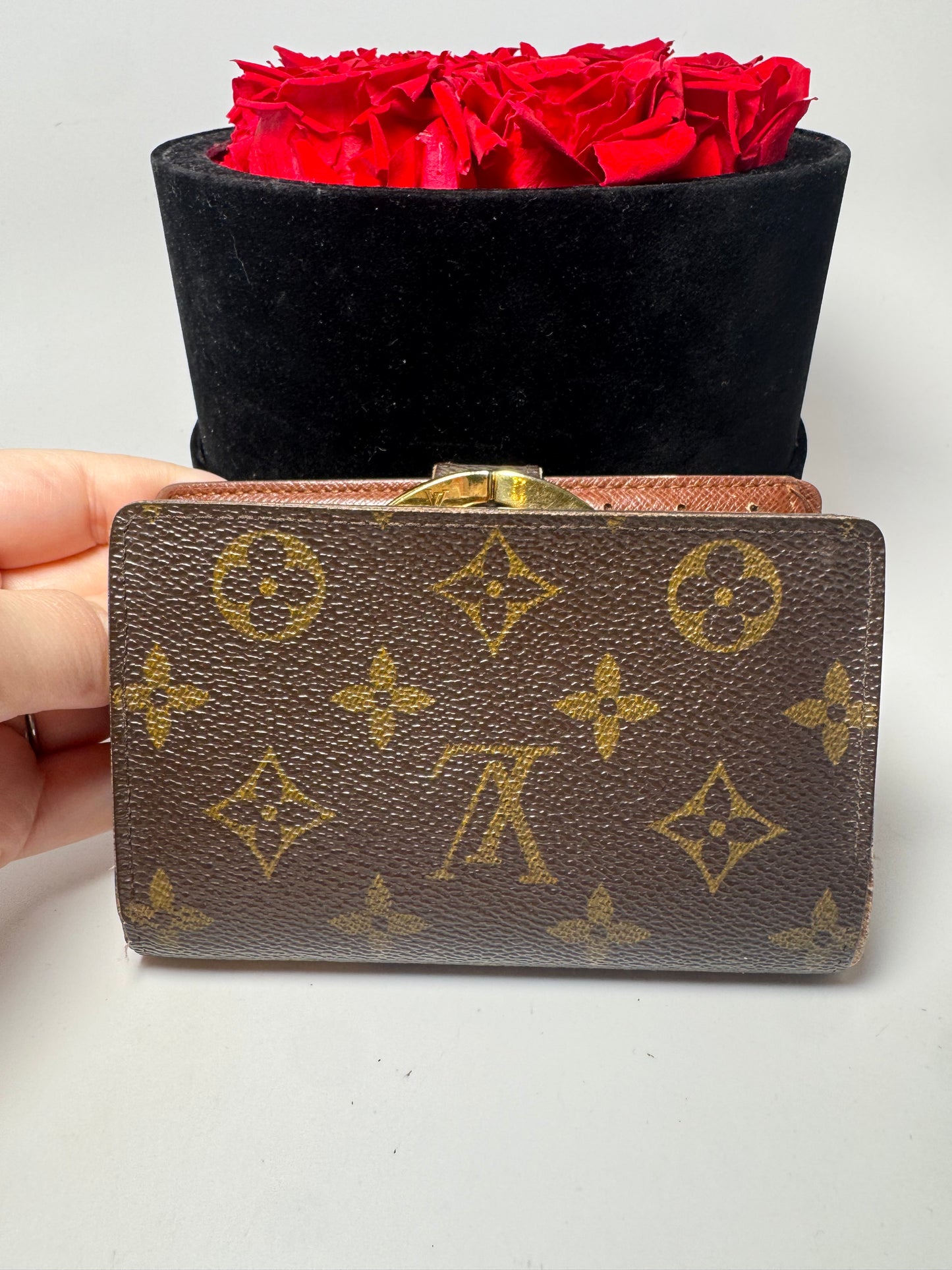 Louis Vuitton French Purse Kiss Lock Monogram Wallet- Fair Condition