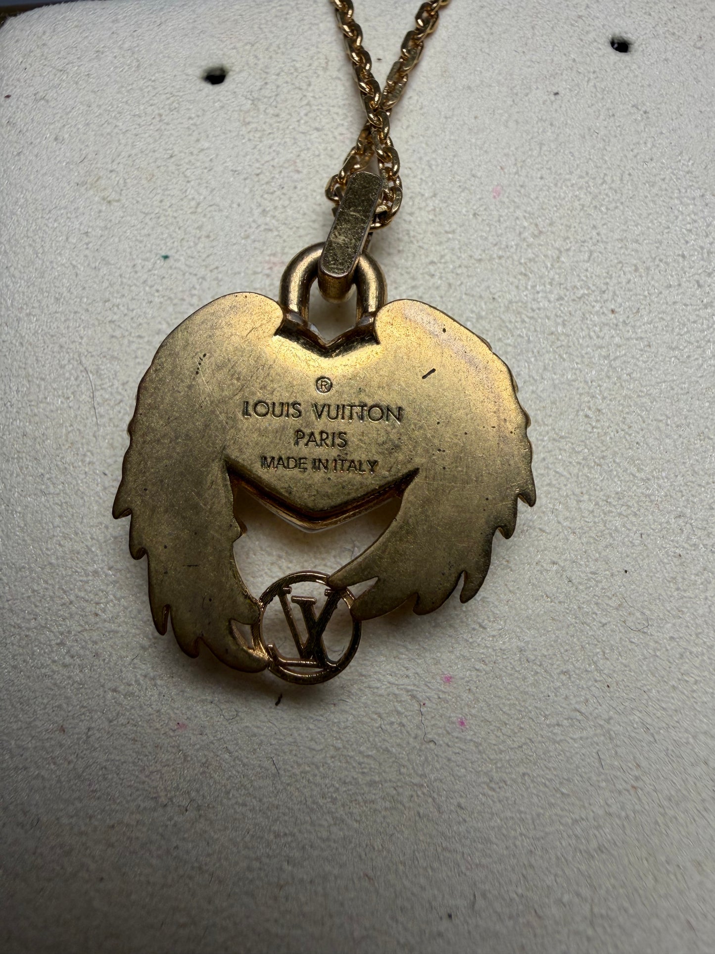 Louis Vuitton Angel of Love Heart Angel Wings Necklace
