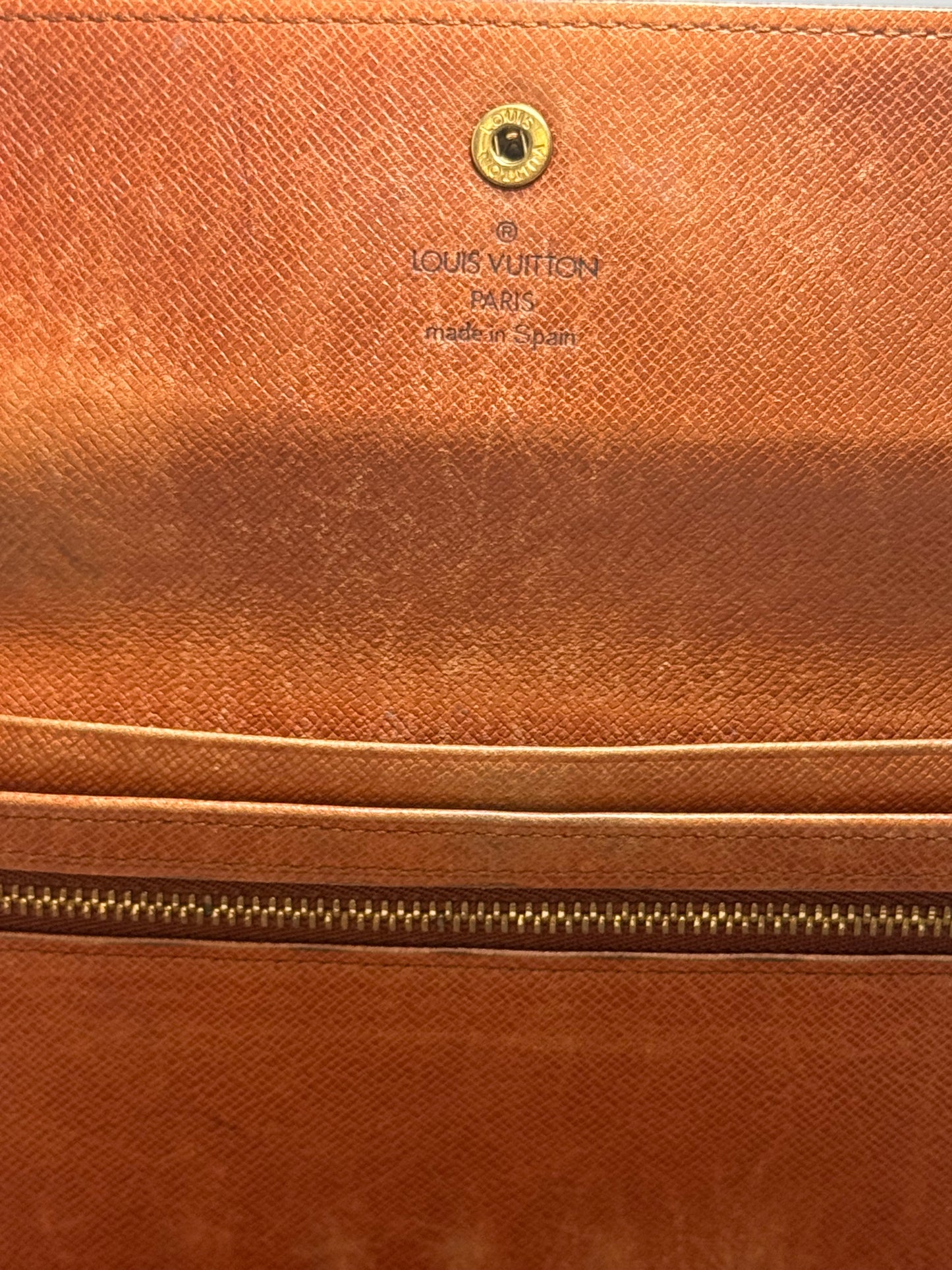 Louis Vuitton Monogram Trifold Pochette Passport Holder / Wallet on Chain- December 1994
