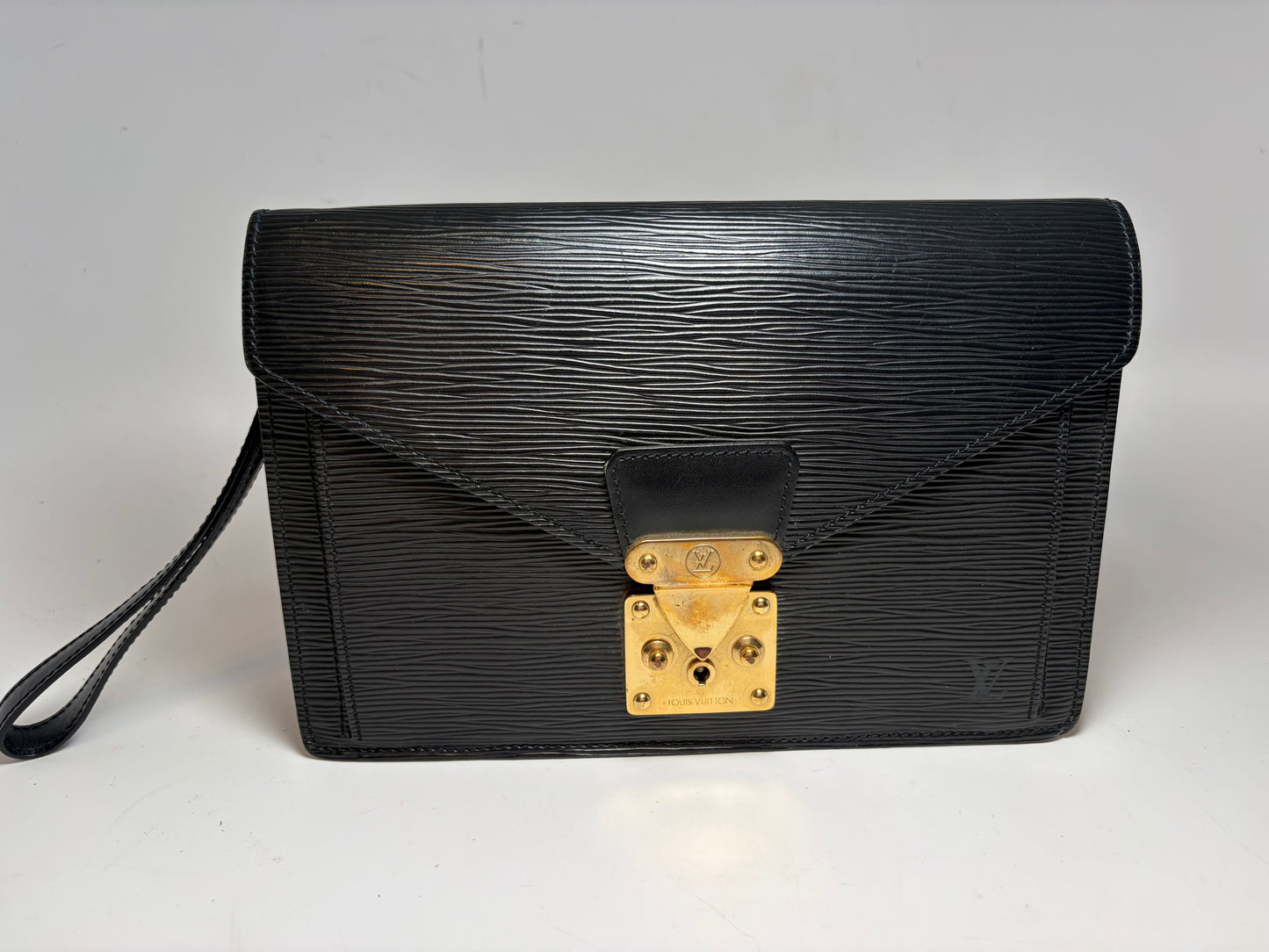 Louis Vuitton Pochette Sellier Draggone Clutch/Wristlet Black Epi Leather