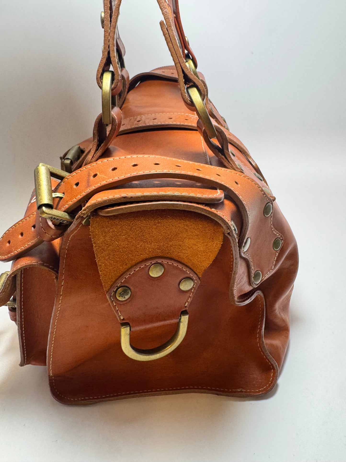 Mulberry Hand Painted Roxanne Leather Satchel Floral