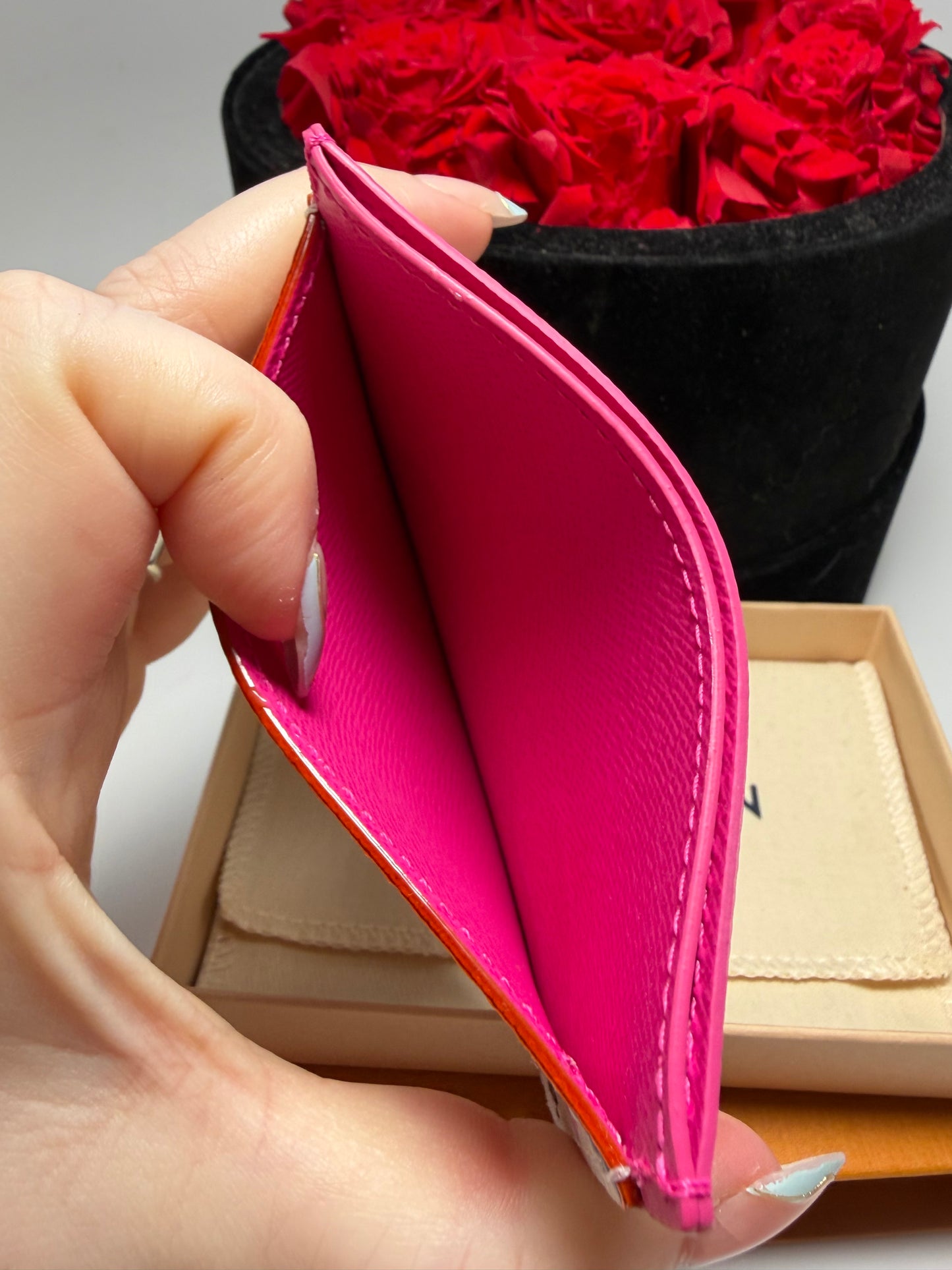 Louis Vuitton LV x TM White Multicolor & Hot Pink Card Case Murakami NWT