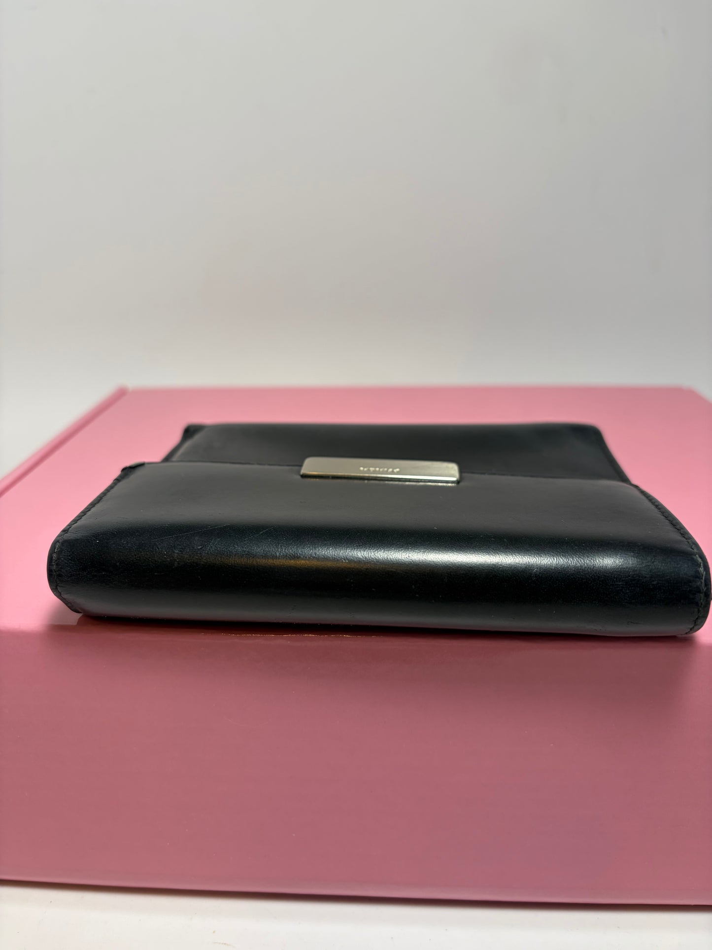 Prada Black Leather Trifold Wallet