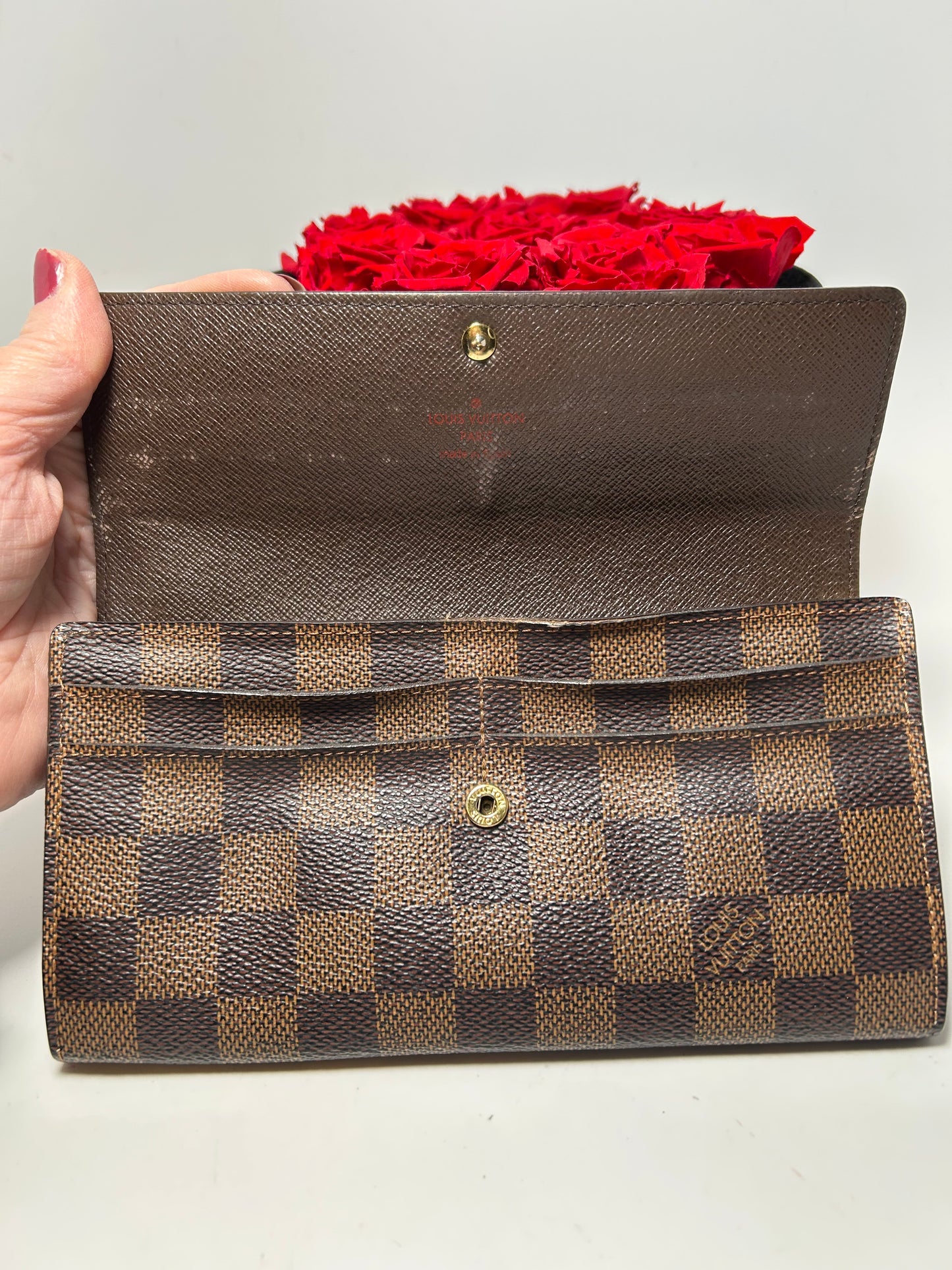 Louis Vuitton Damier Ebene Sarah Wallet