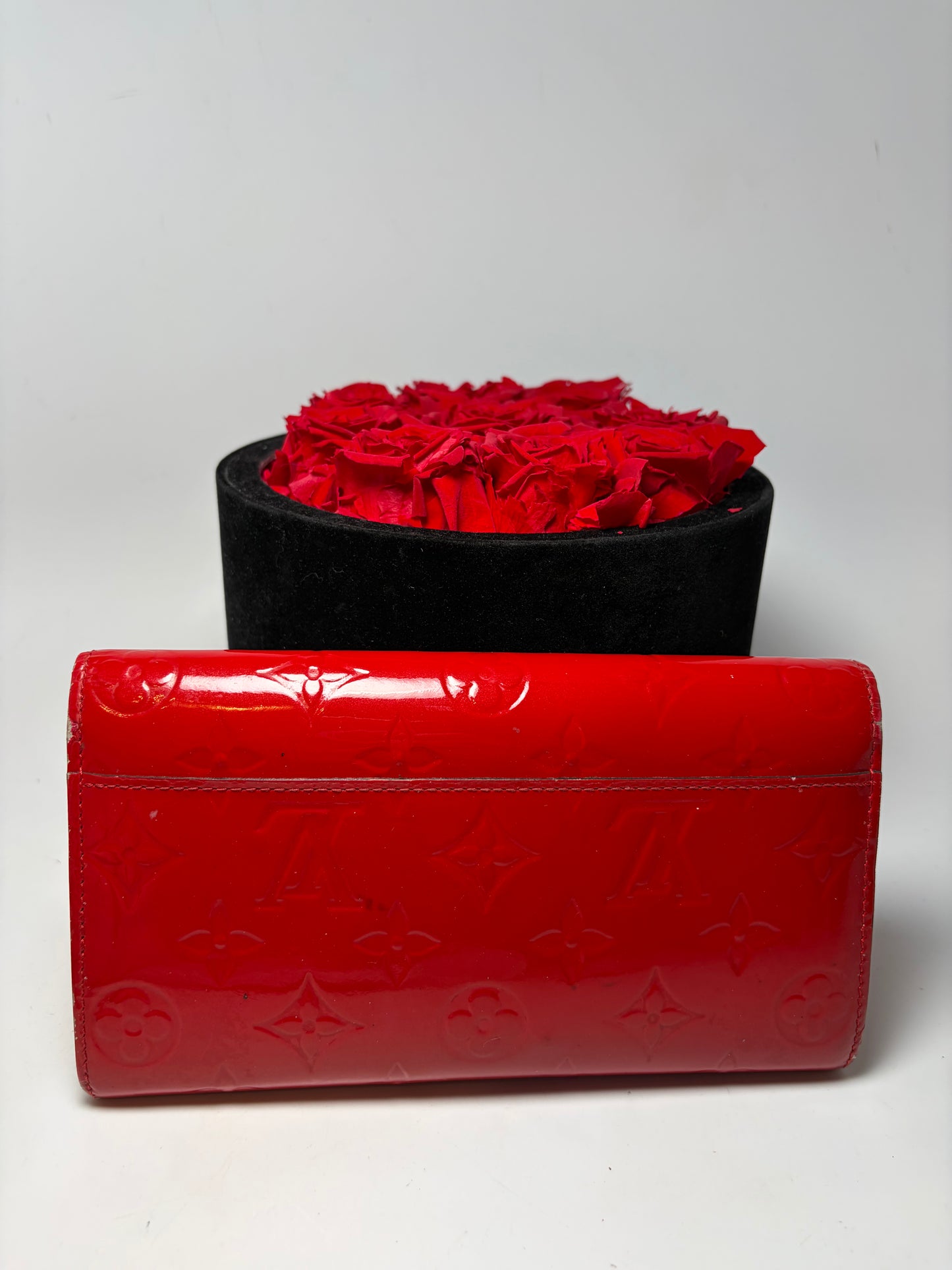 Louis Vuitton Cherry Red Vernis Leather Sarah Wallet