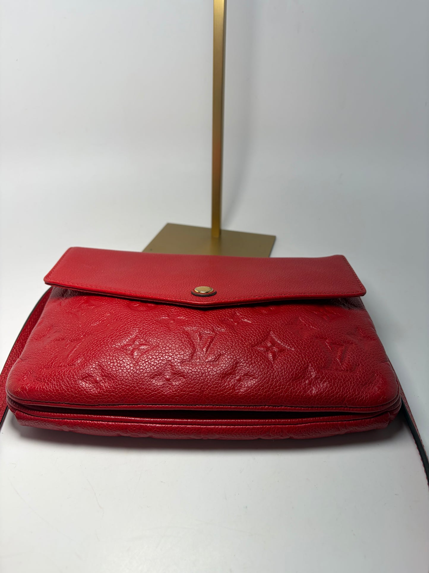 Louis Vuitton Empriente Leather Twice Crossbody in Cherry Red