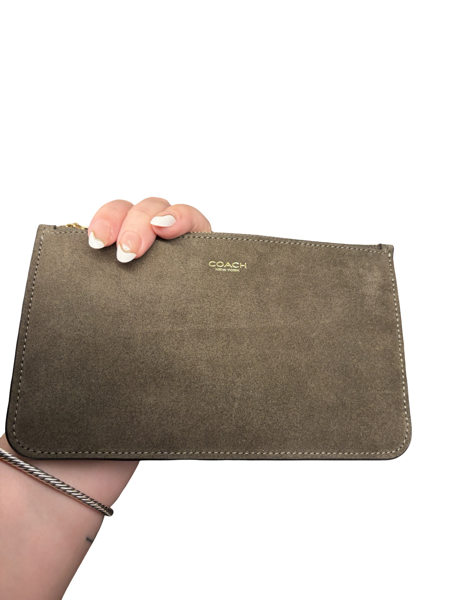 Coach Bleecker Bucket Bag Shoulder Bag with Pouch NWT In Olive Suede