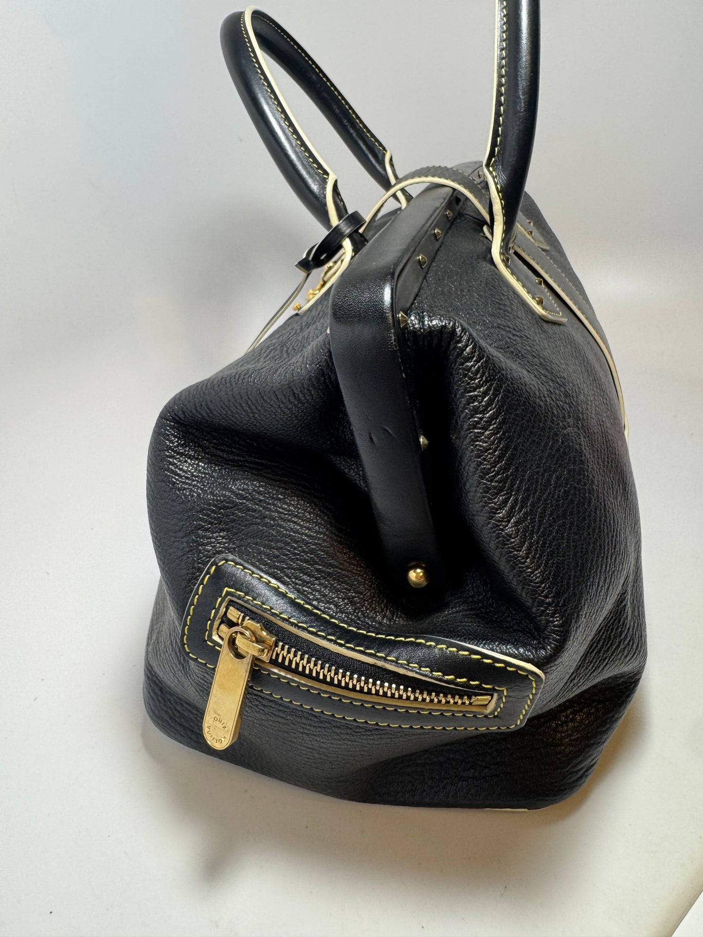 Louis Vuitton Suhali L'Ingenieux GM Black Leather Satchel Made in Italy
