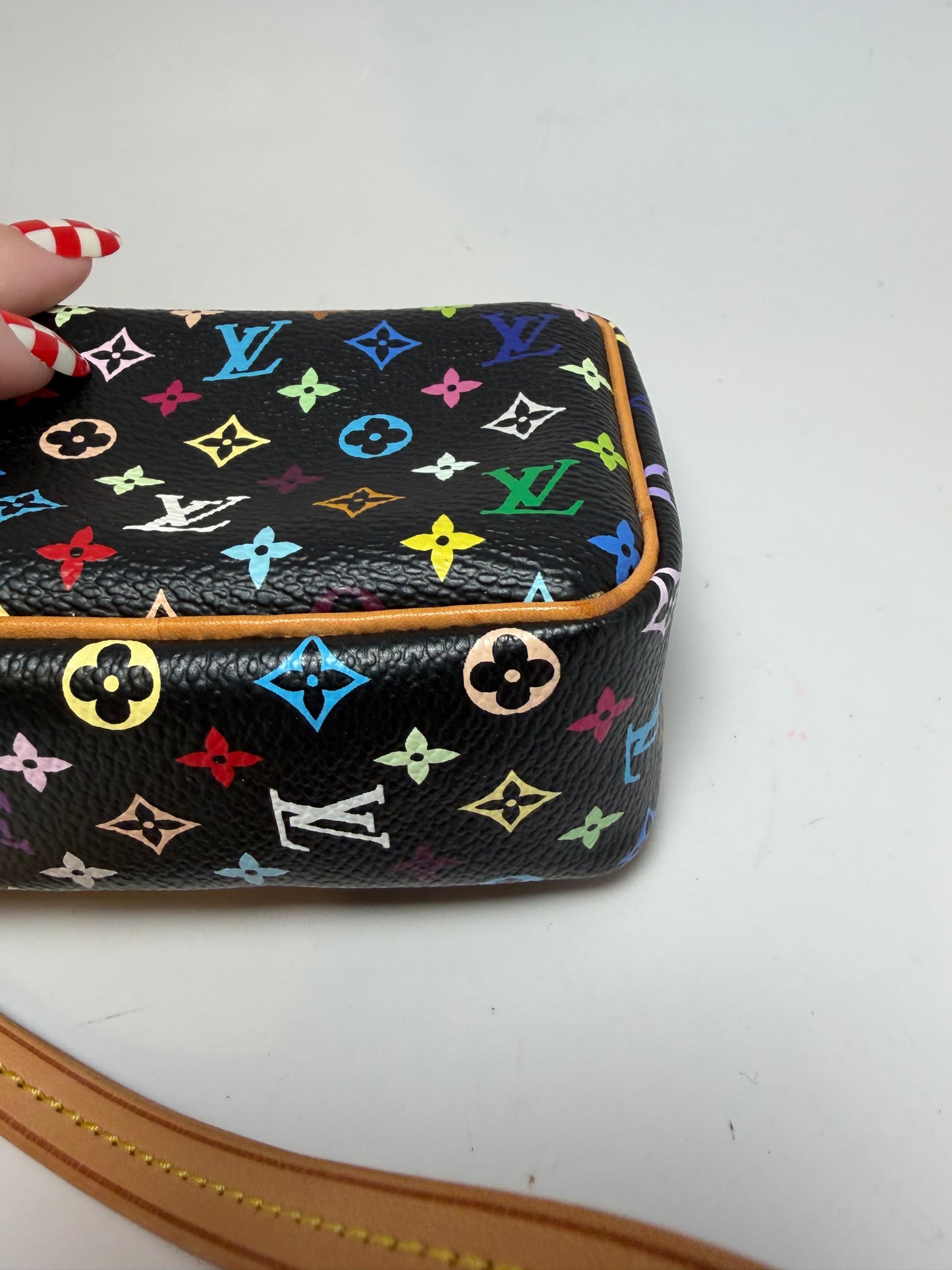 Louis Vuitton Trousse Wappity Pouch/Wristlet Murakami Black Multicolor Monogram