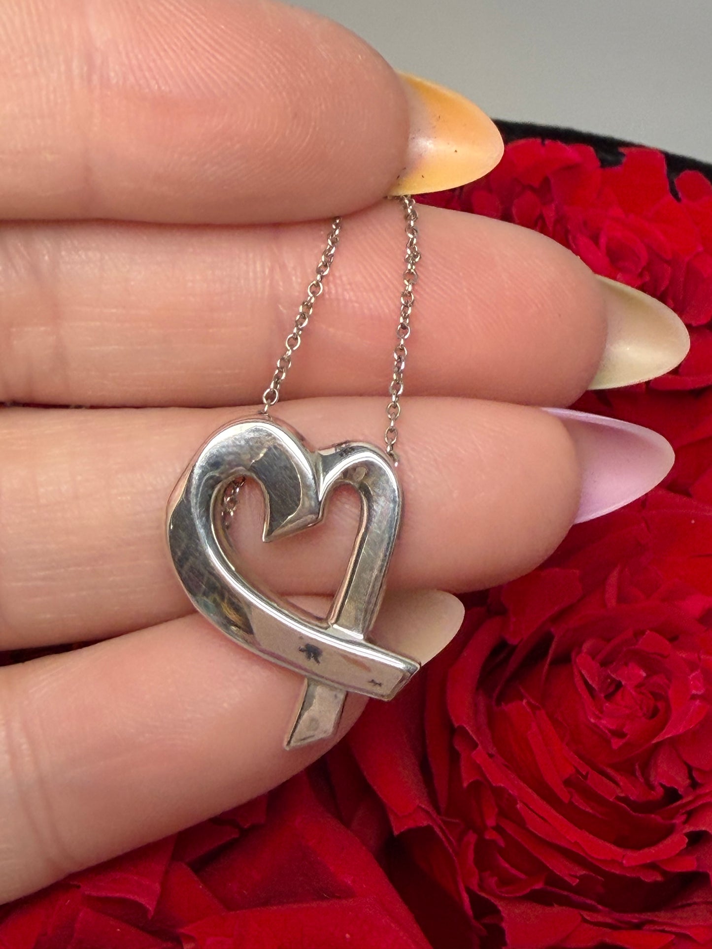Tiffany & Co Paloma Picasso Loving Heart Sterling Silver Necklace