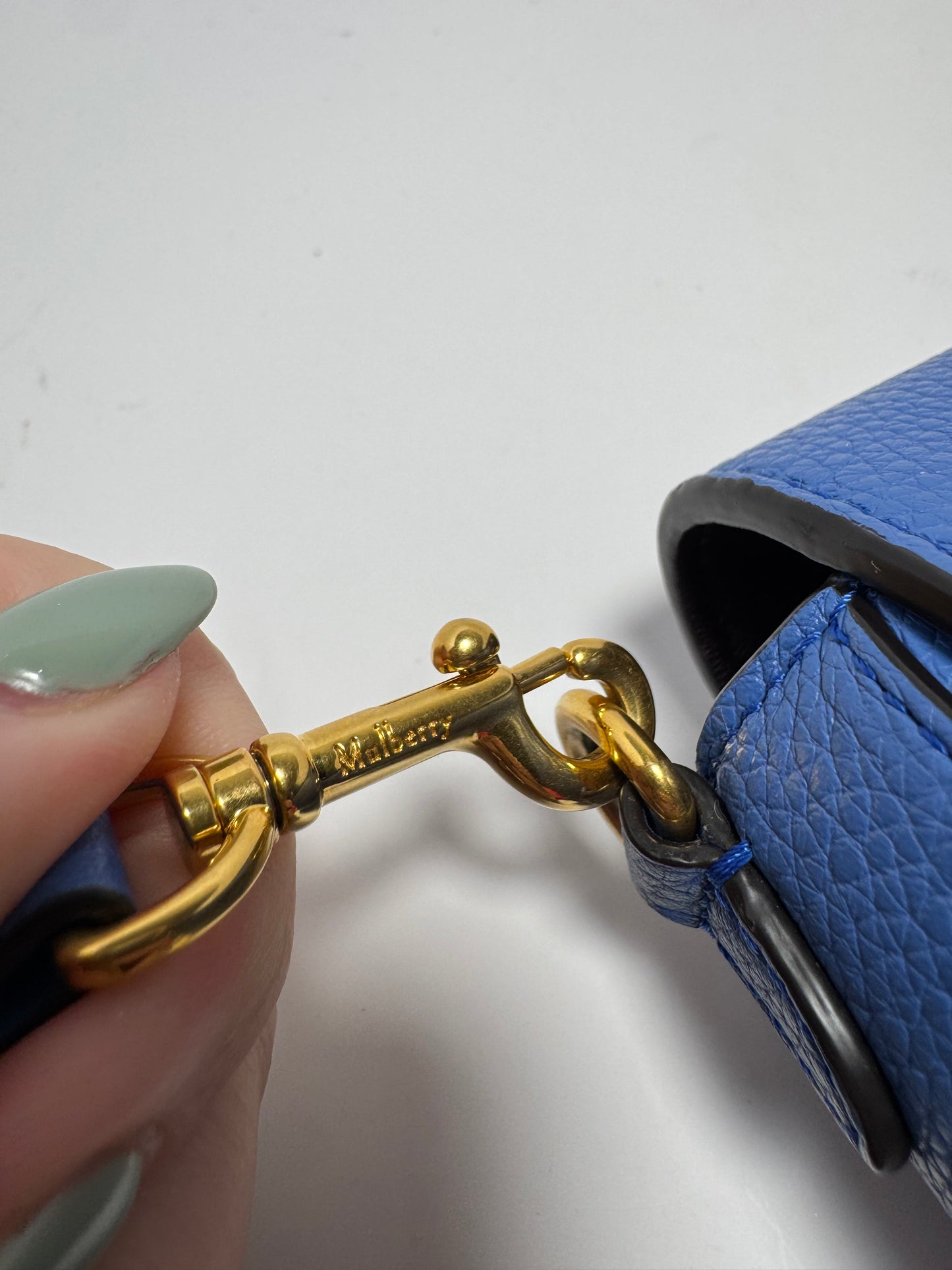 Mulberry Small Darley Satchel Blue Crossbody in Small Classic Grain Leather