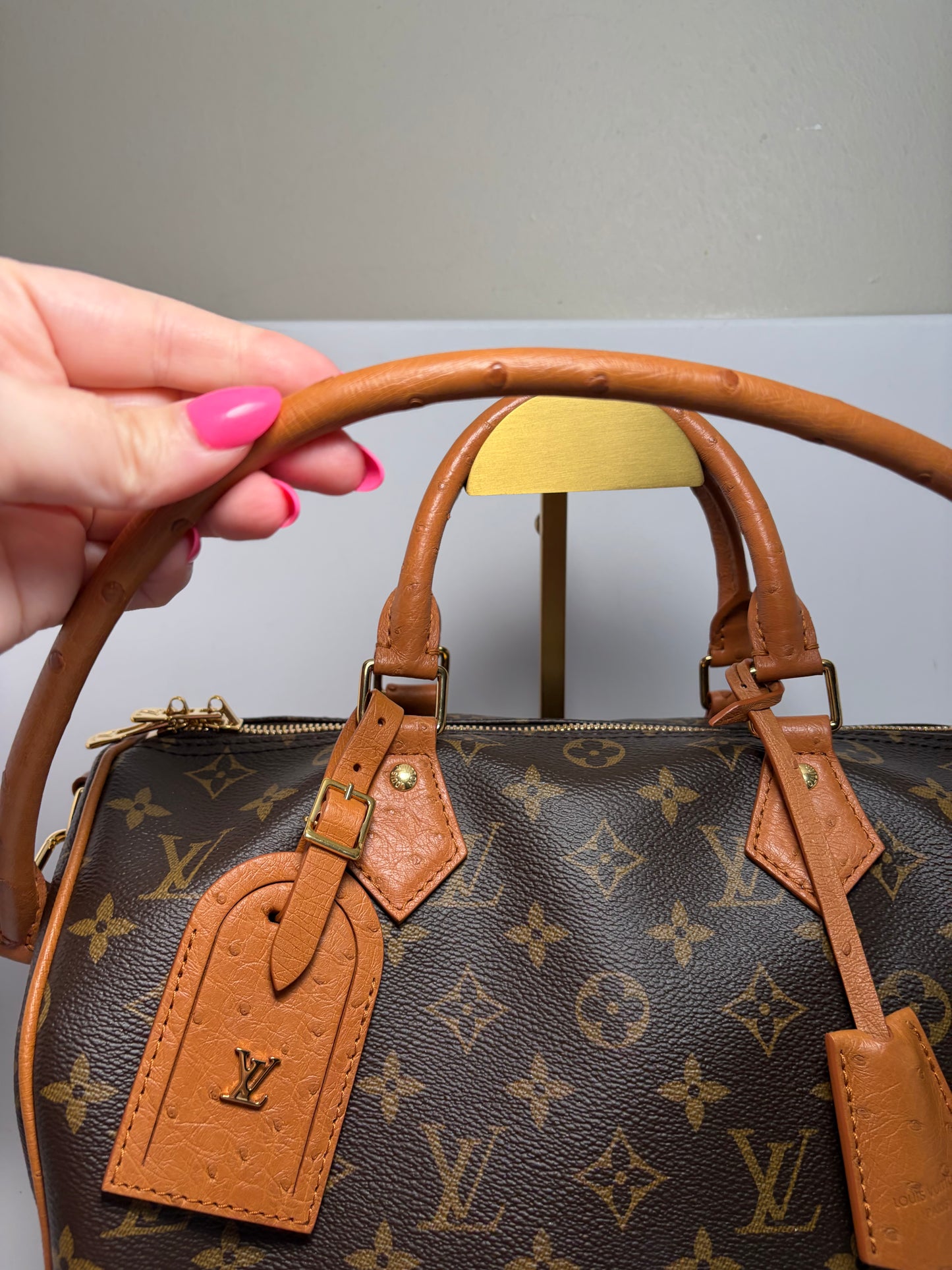 Louis Vuitton Speedy Soft 30 Boho w/Ostrich Leather