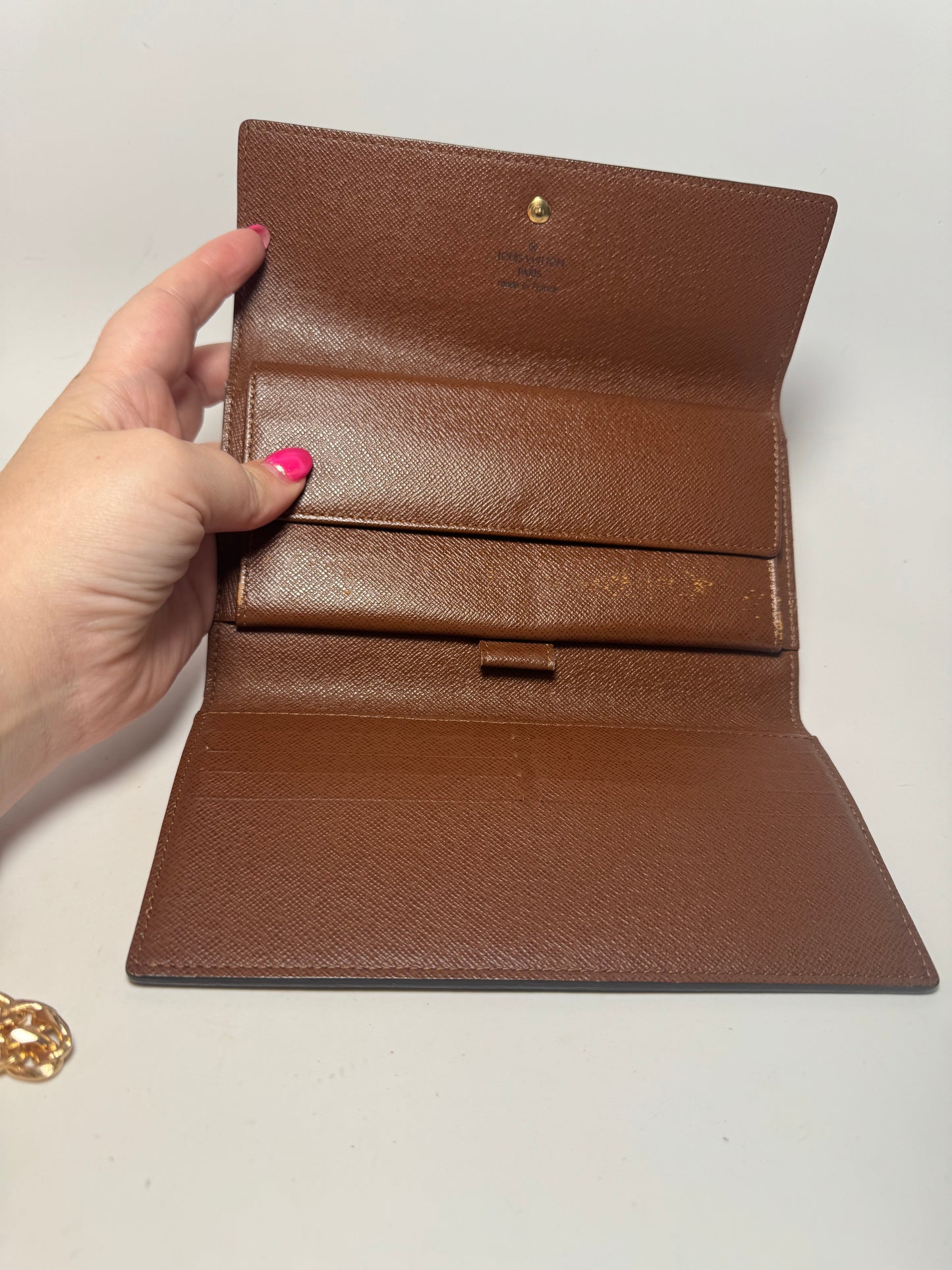 Louis Vuitton Monogram Sarah Trifold Wallet on Chain