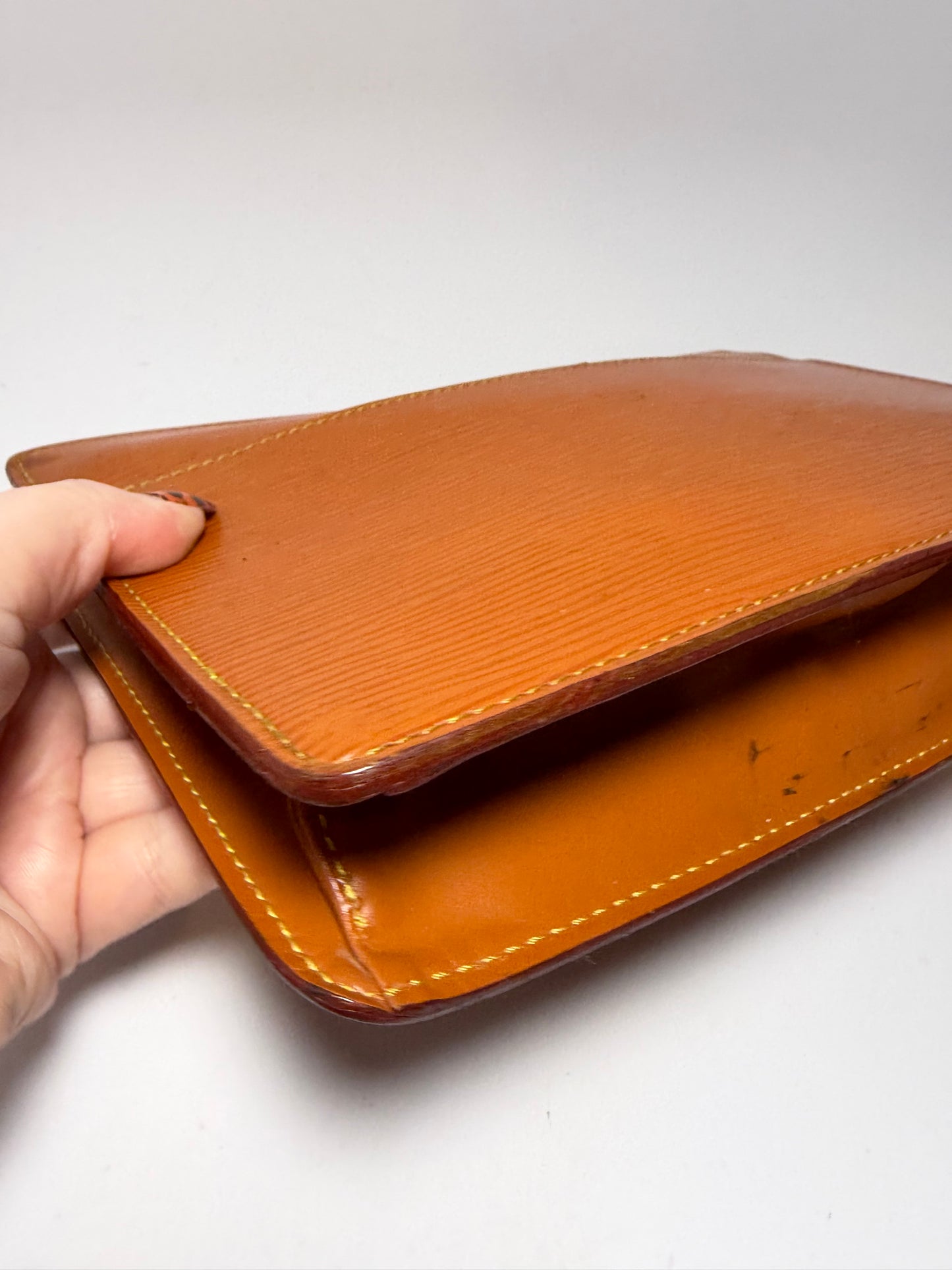 Louis Vuitton Pochette Homme Clutch Brown Epi Leather
