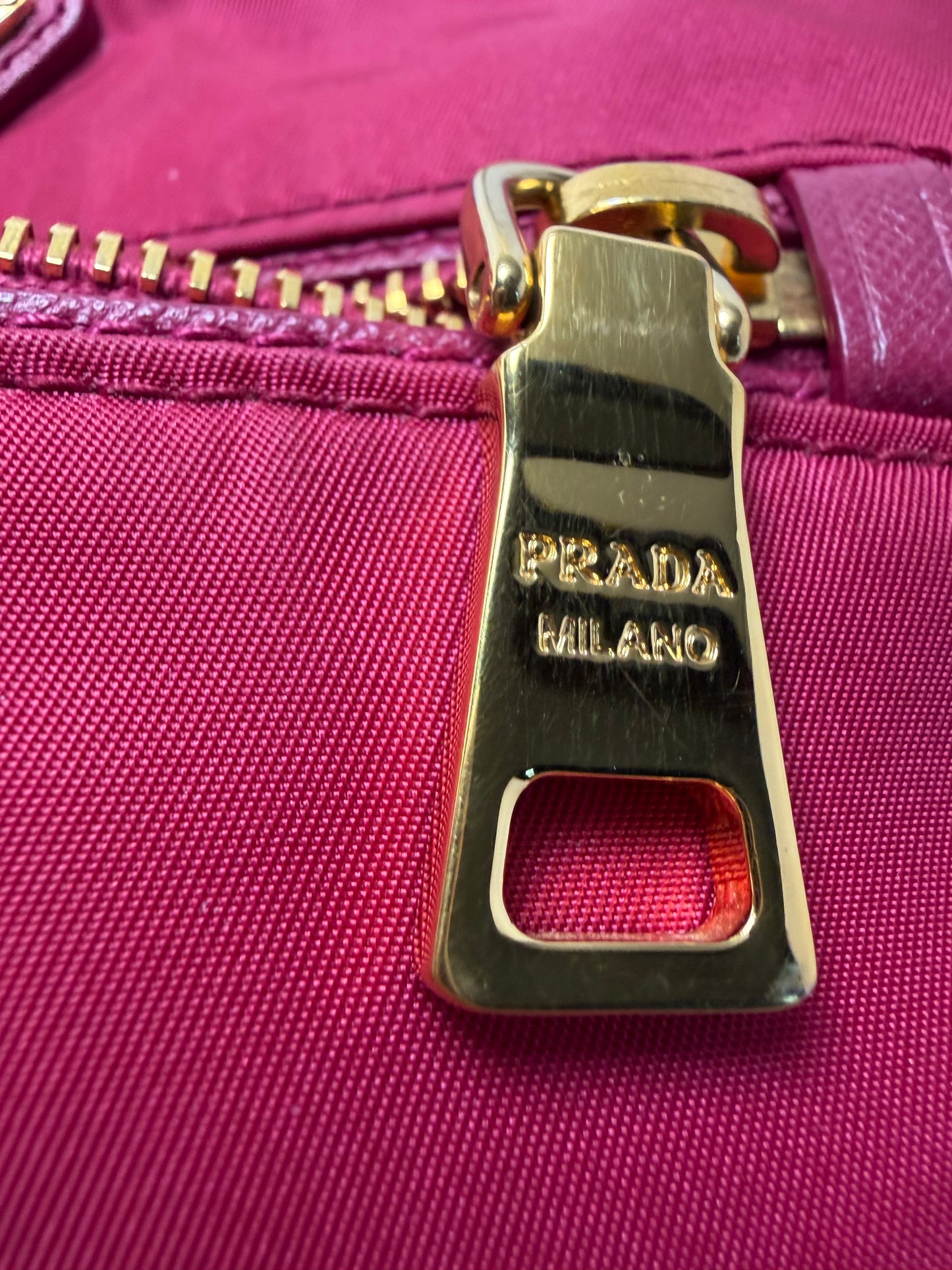 Prada Tessuto Peonia Pink Nylon Shoulder Bag
