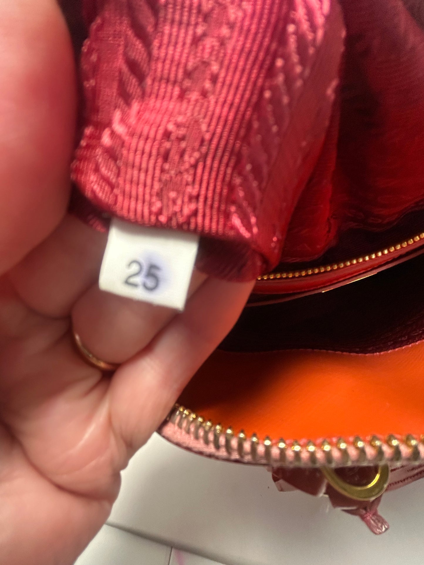 Prada Orange Small Saffiano Leather Hand Bag