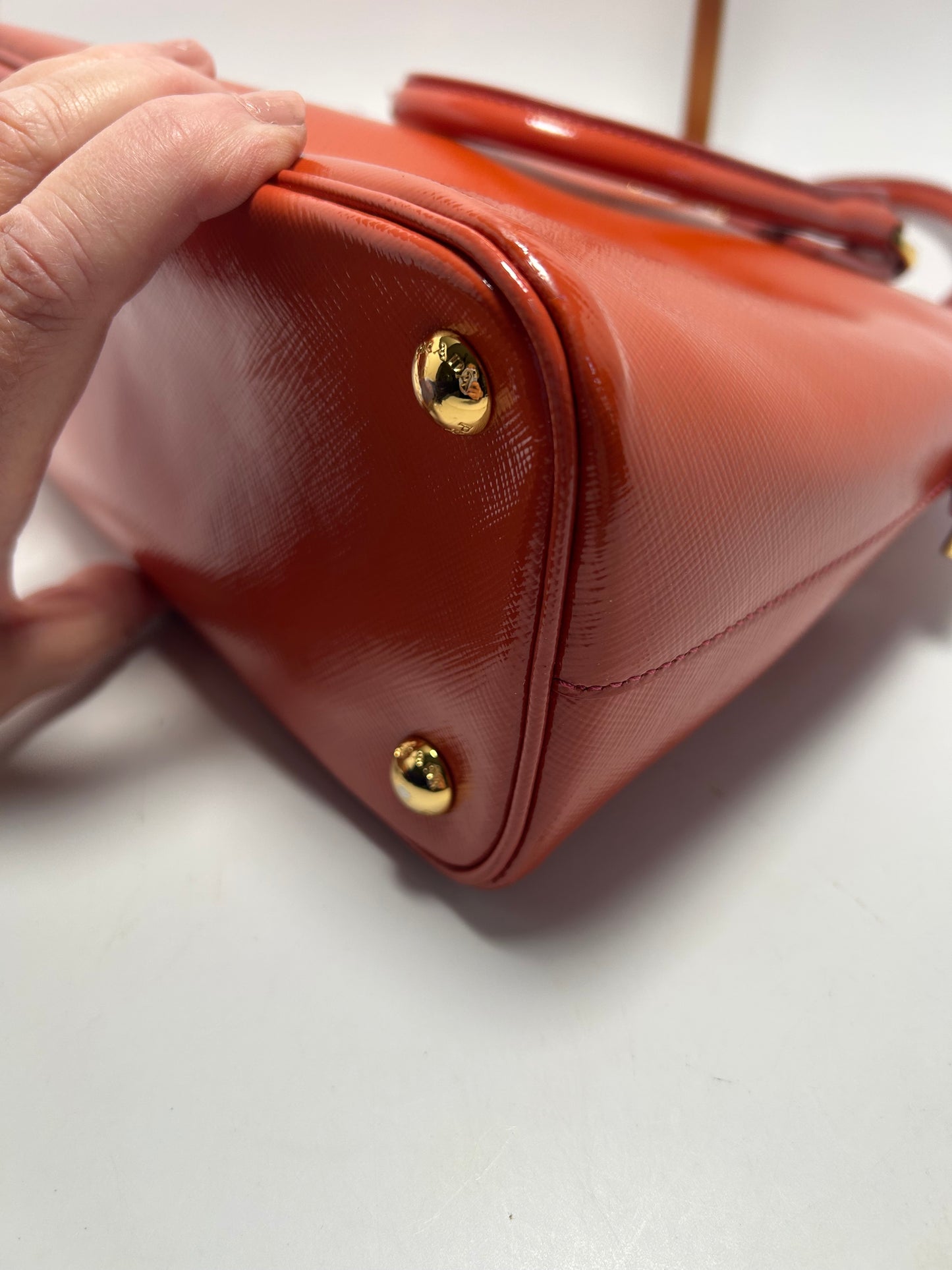 Prada Orange Small Saffiano Leather Hand Bag