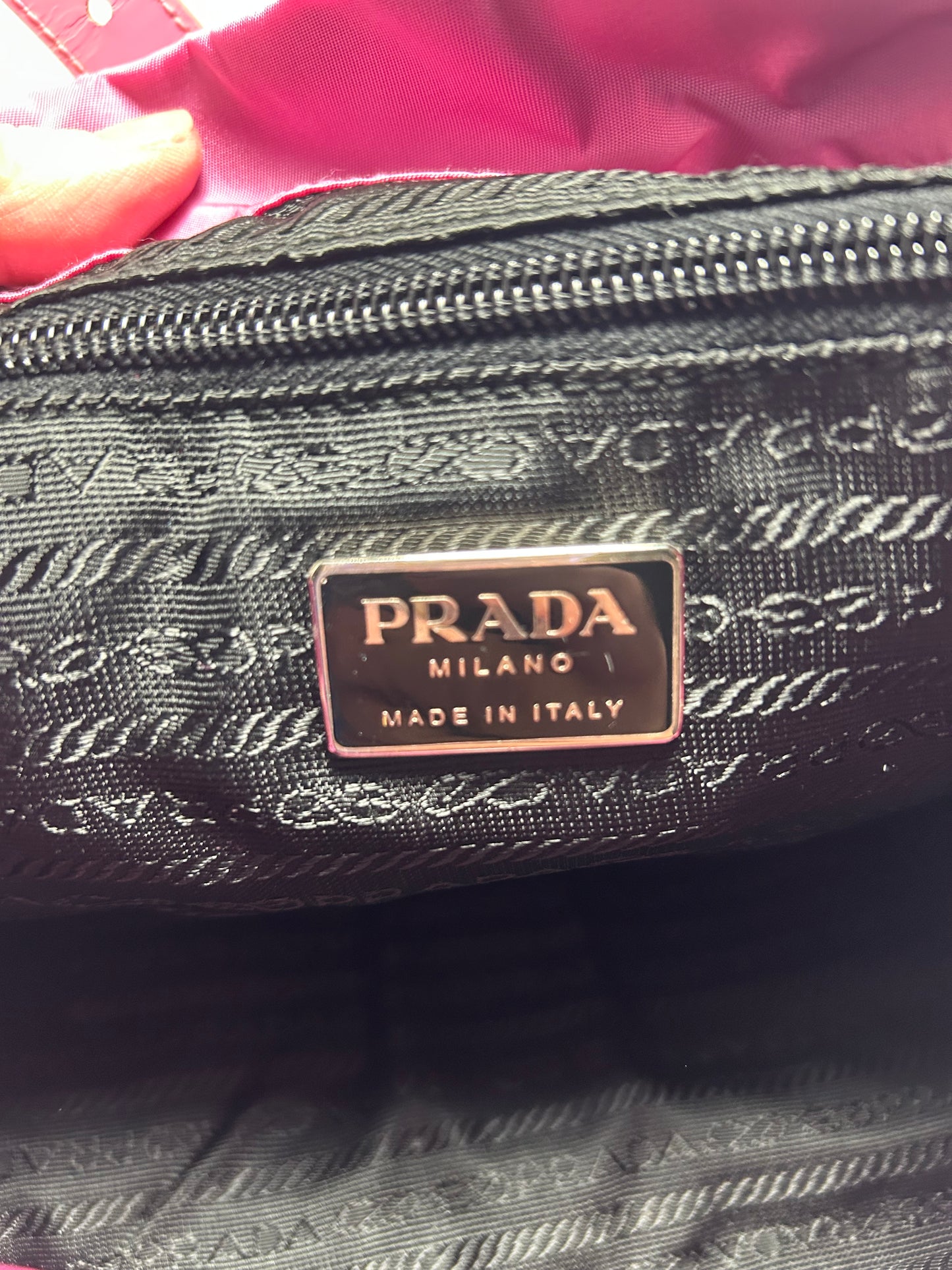 Prada Vella Double Pocket Pink Back Pack
