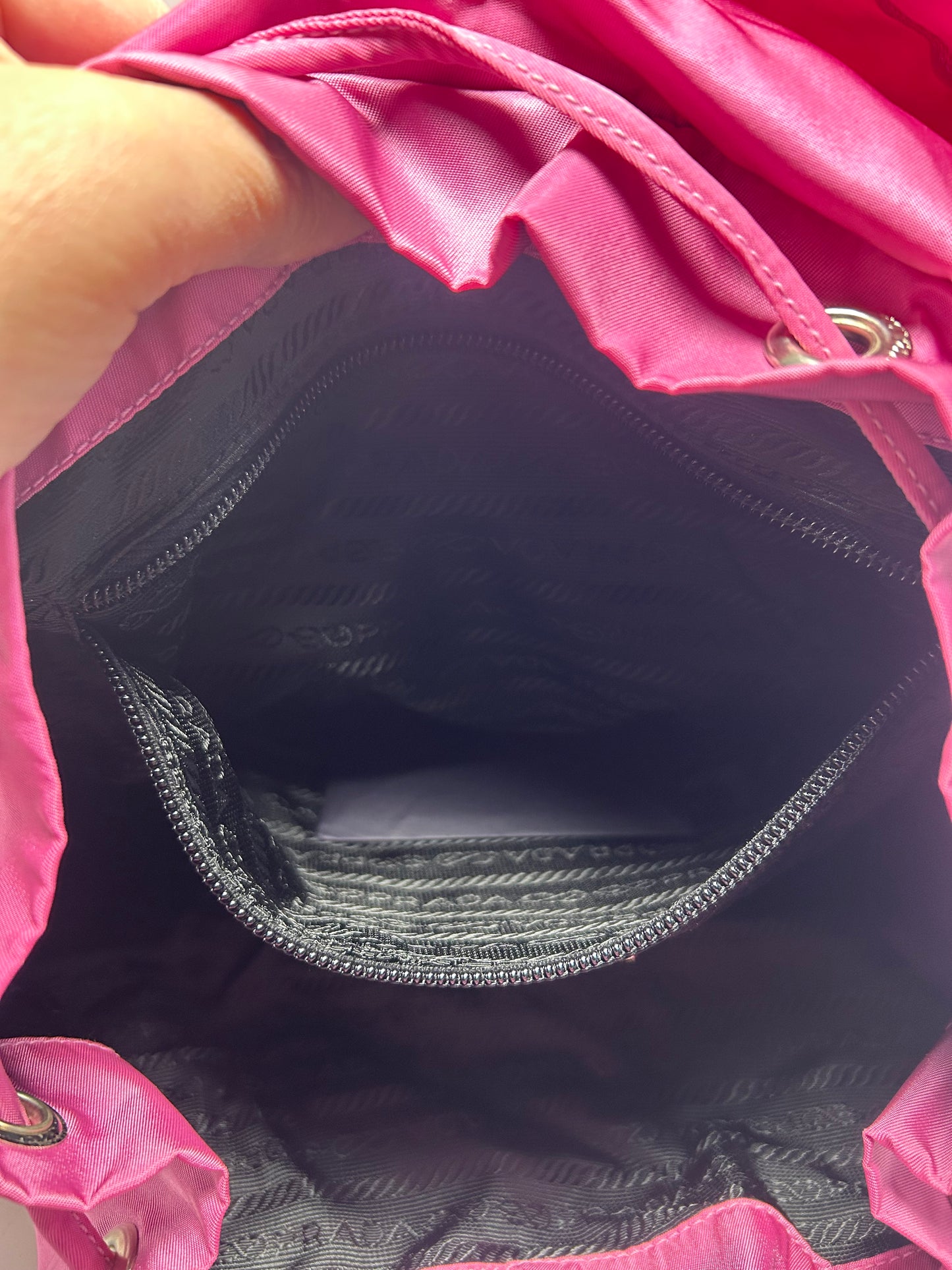 Prada Vella Double Pocket Pink Back Pack