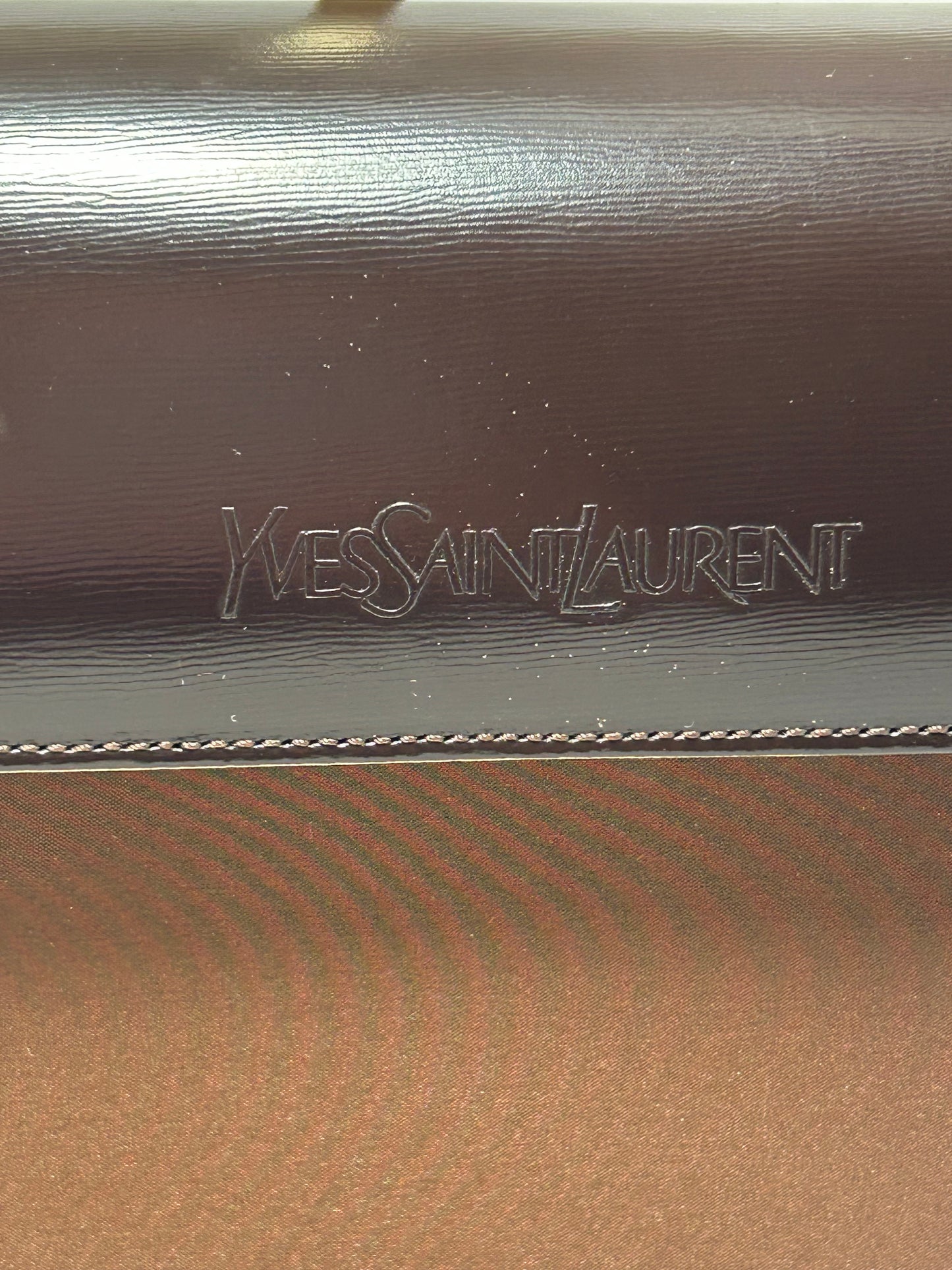 Vintage Yves Saint Laurent Brown Leather Shoulder Bag