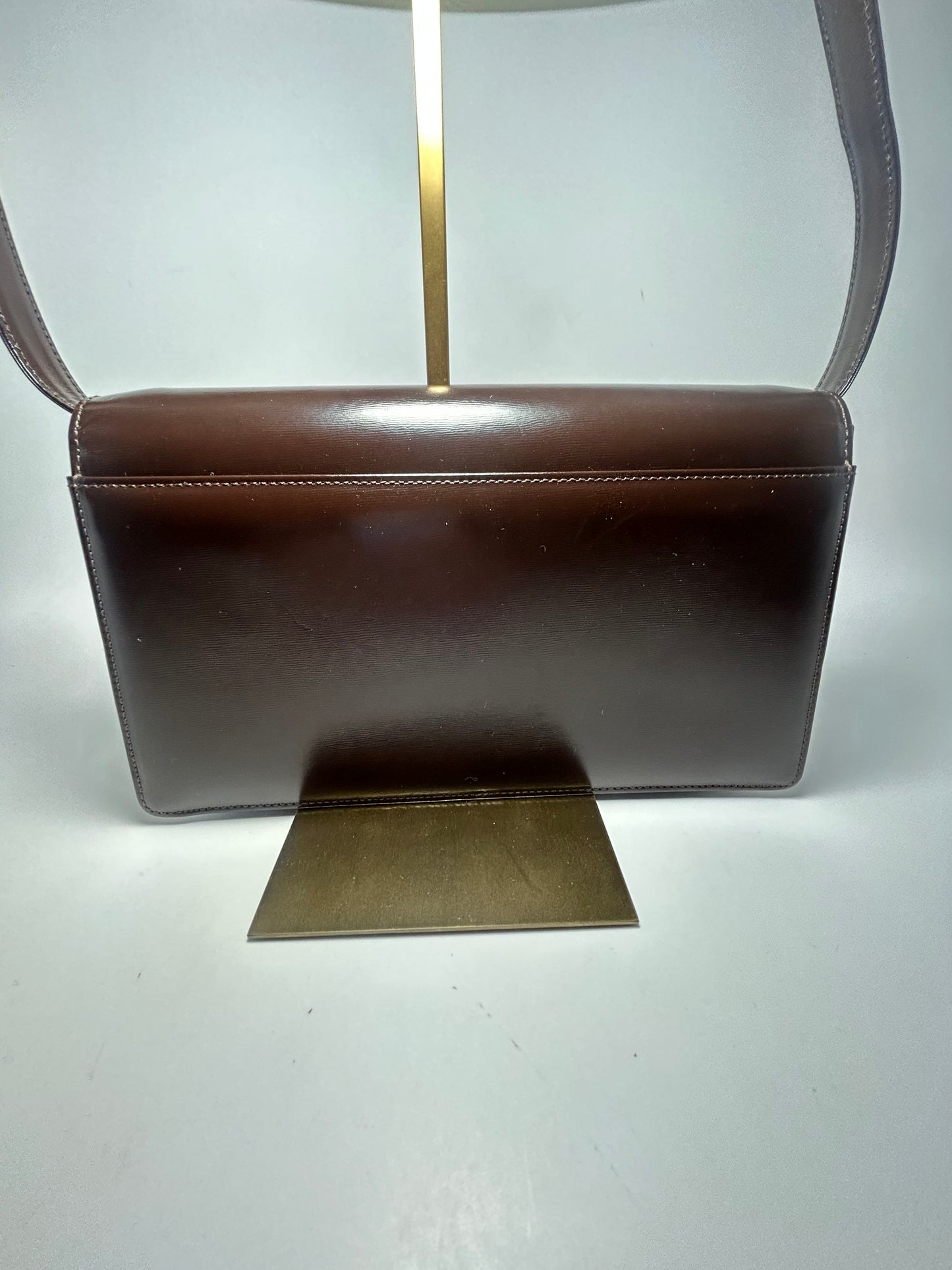 Vintage Yves Saint Laurent Brown Leather Shoulder Bag