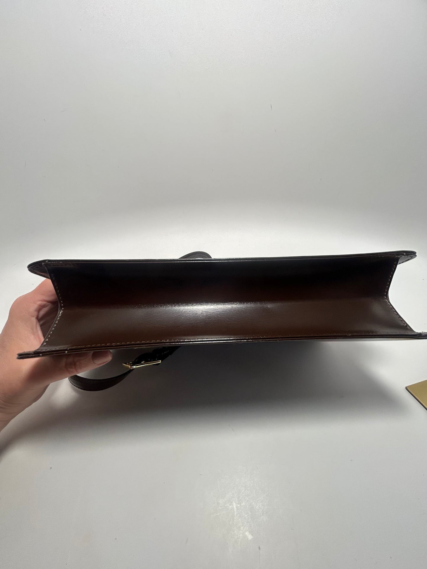 Vintage Yves Saint Laurent Brown Leather Shoulder Bag