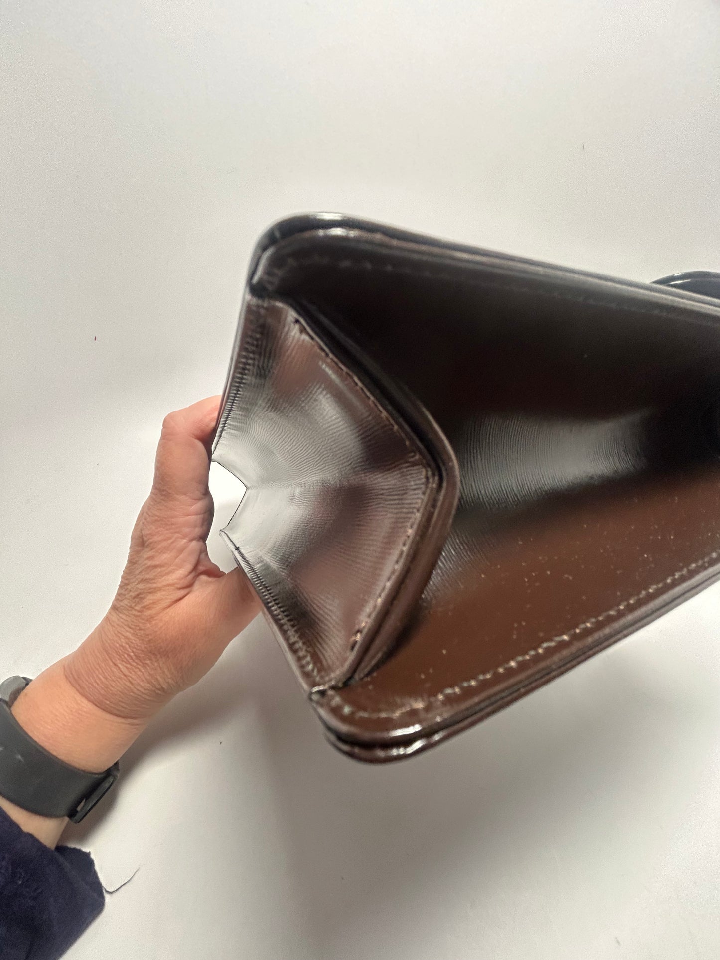 Vintage Yves Saint Laurent Brown Leather Shoulder Bag