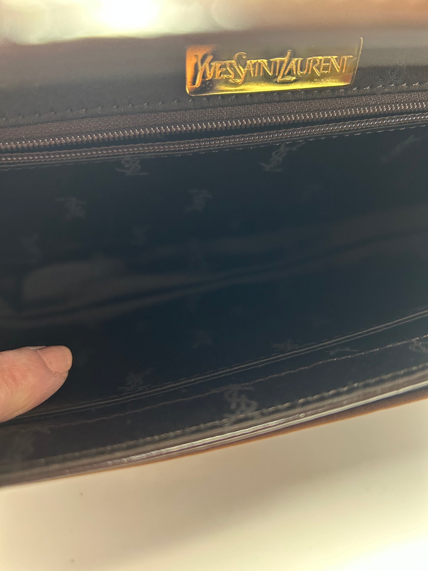 Vintage Yves Saint Laurent Brown Leather Shoulder Bag