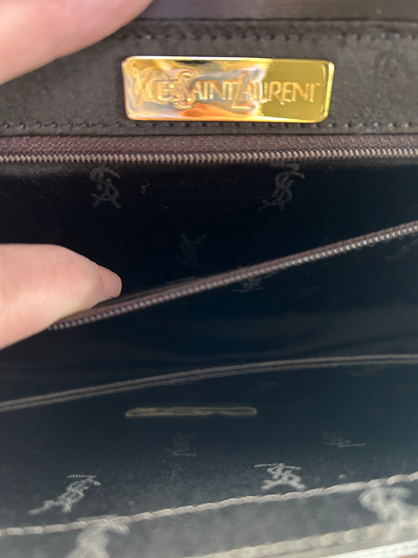 Vintage Yves Saint Laurent Brown Leather Shoulder Bag