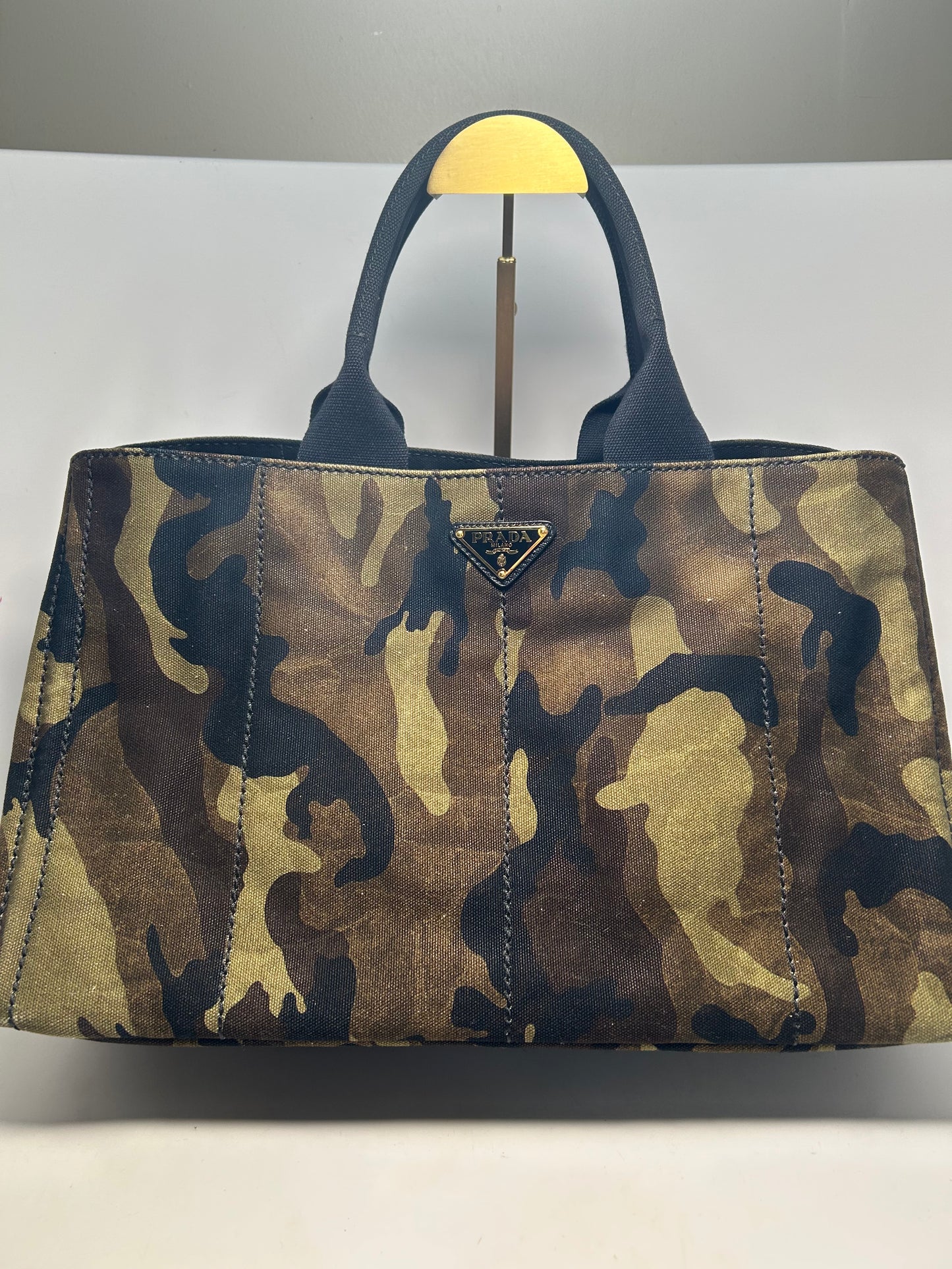 Prada Camo Tote in Camo Army Green