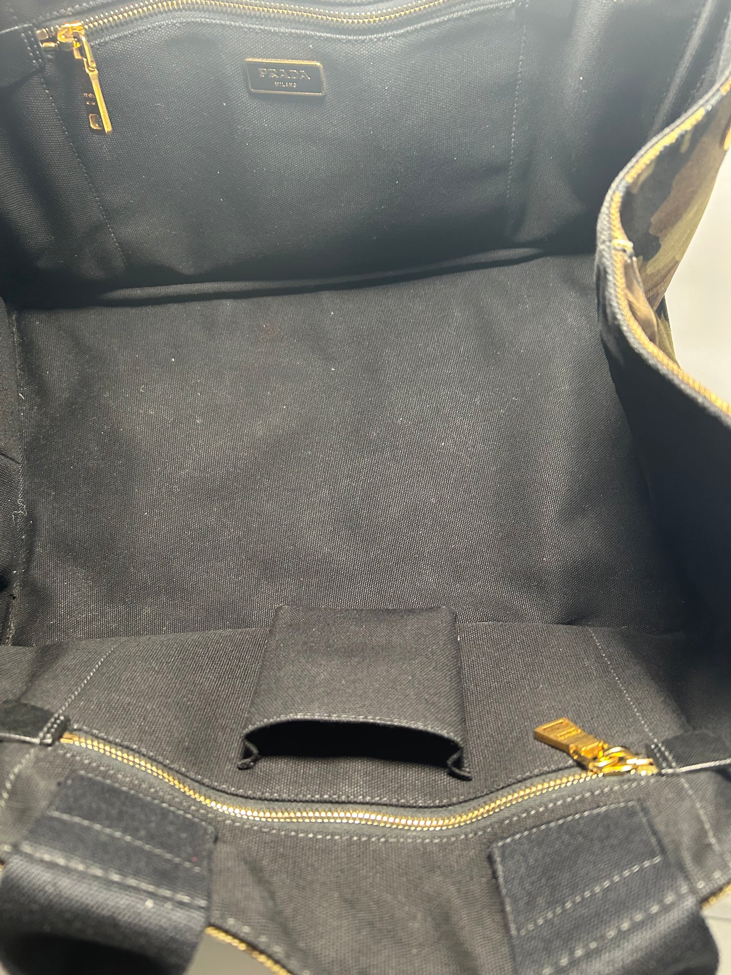 Prada Camo Tote in Camo Army Green