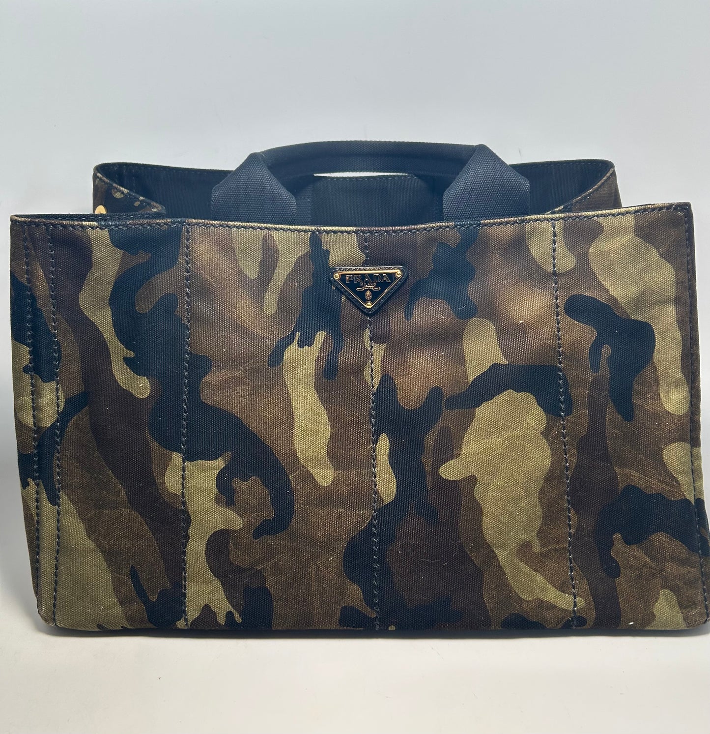 Prada Camo Tote in Camo Army Green