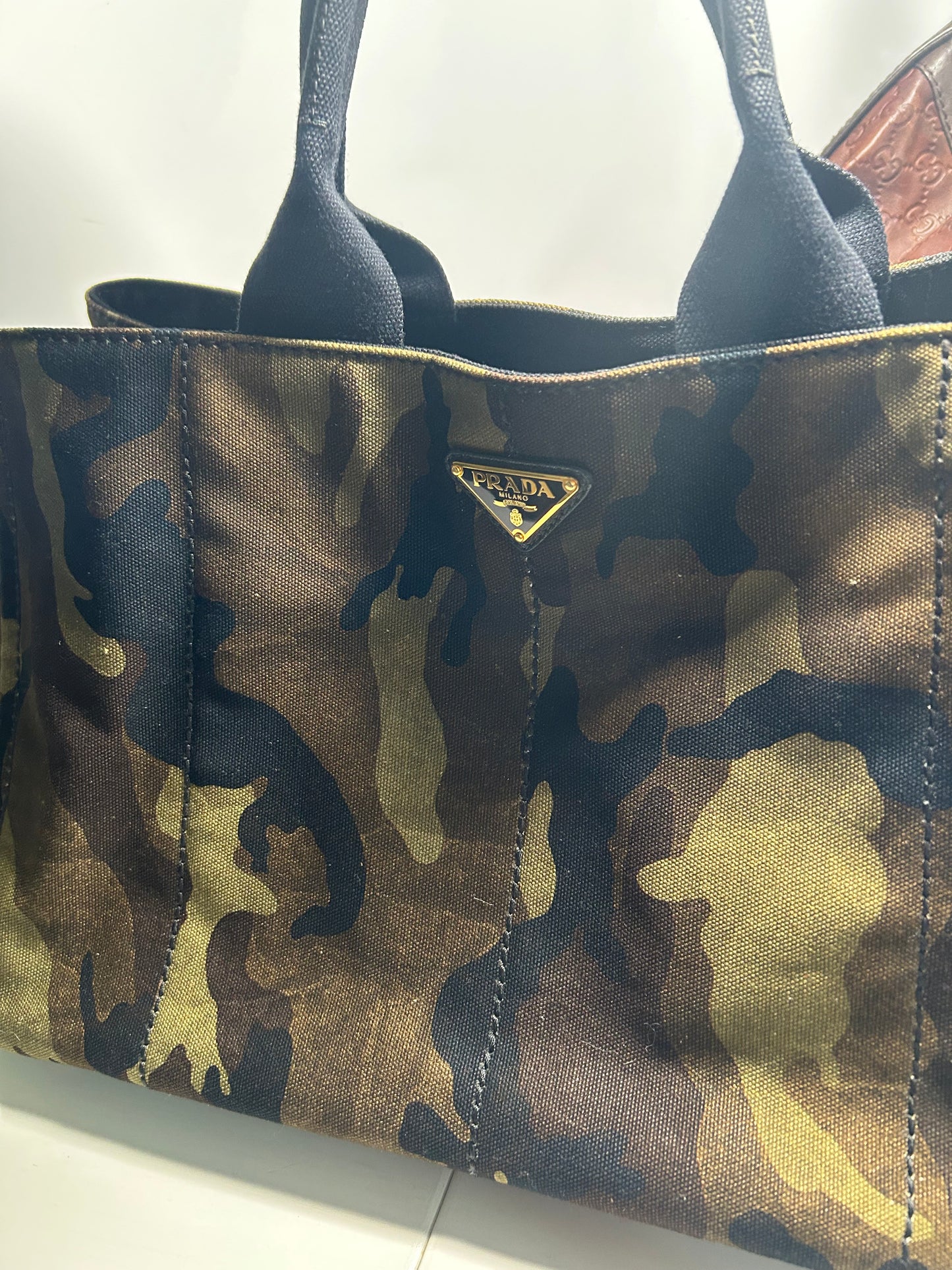 Prada Camo Tote in Camo Army Green