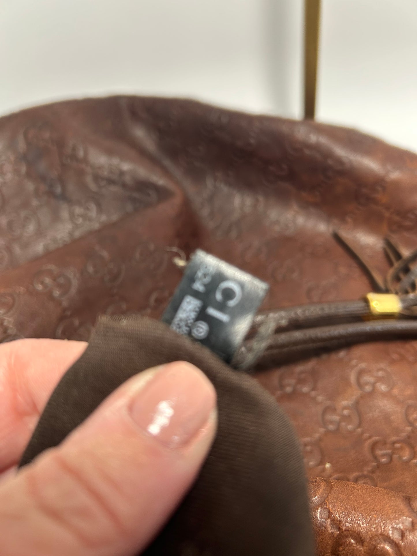 Gucci Guccissima Brown Leather 'Interlocking Icon' Drawstring Hobo 2015-2016